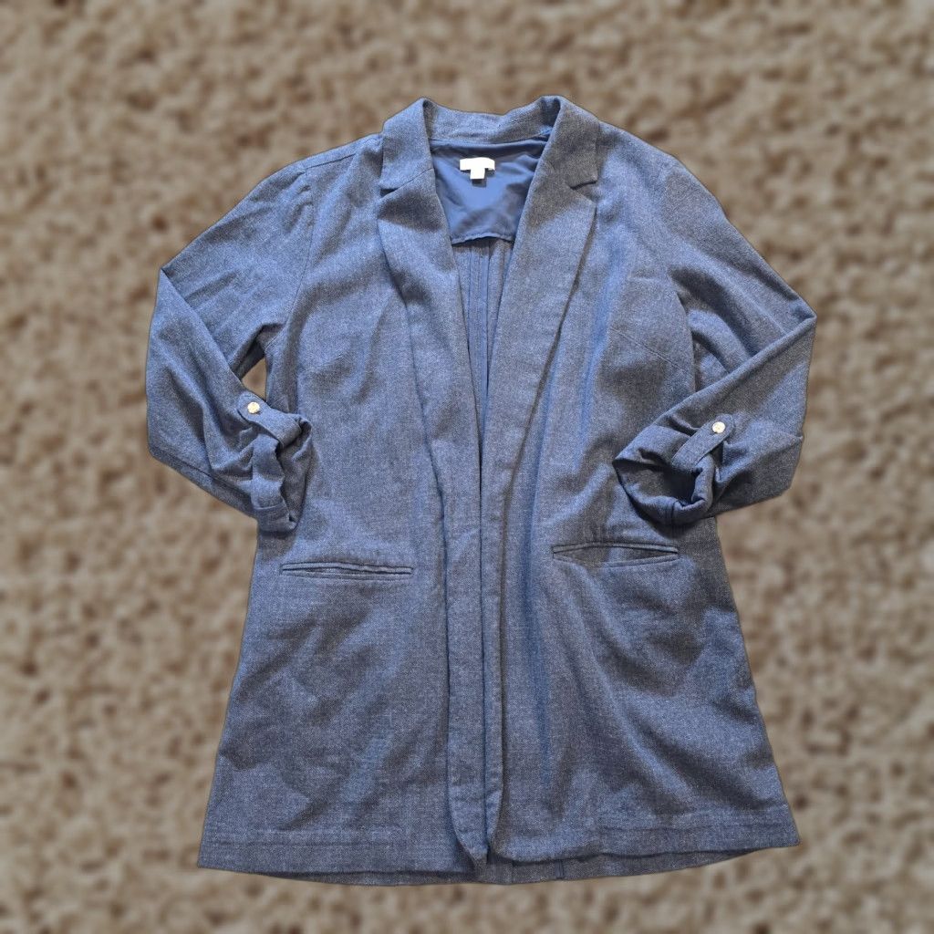 J. Jill J. Jill Jacket Blazer Womens Size M Blue 3/4 Sleeve Open Casual Capsule Basic Jacket Size M / US 6-8 / IT 42-44 - 1 Thumbnail