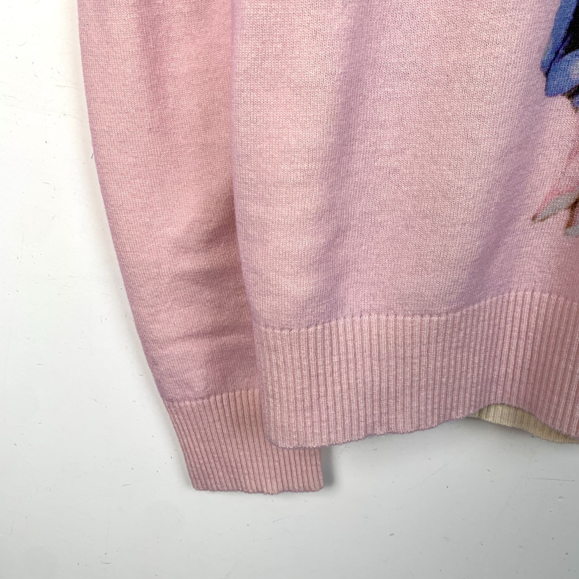 Dior Dior Pink Sweater With Blue Floral Print Long Sleeve Size L / US 10 / IT 46 - 4 Thumbnail