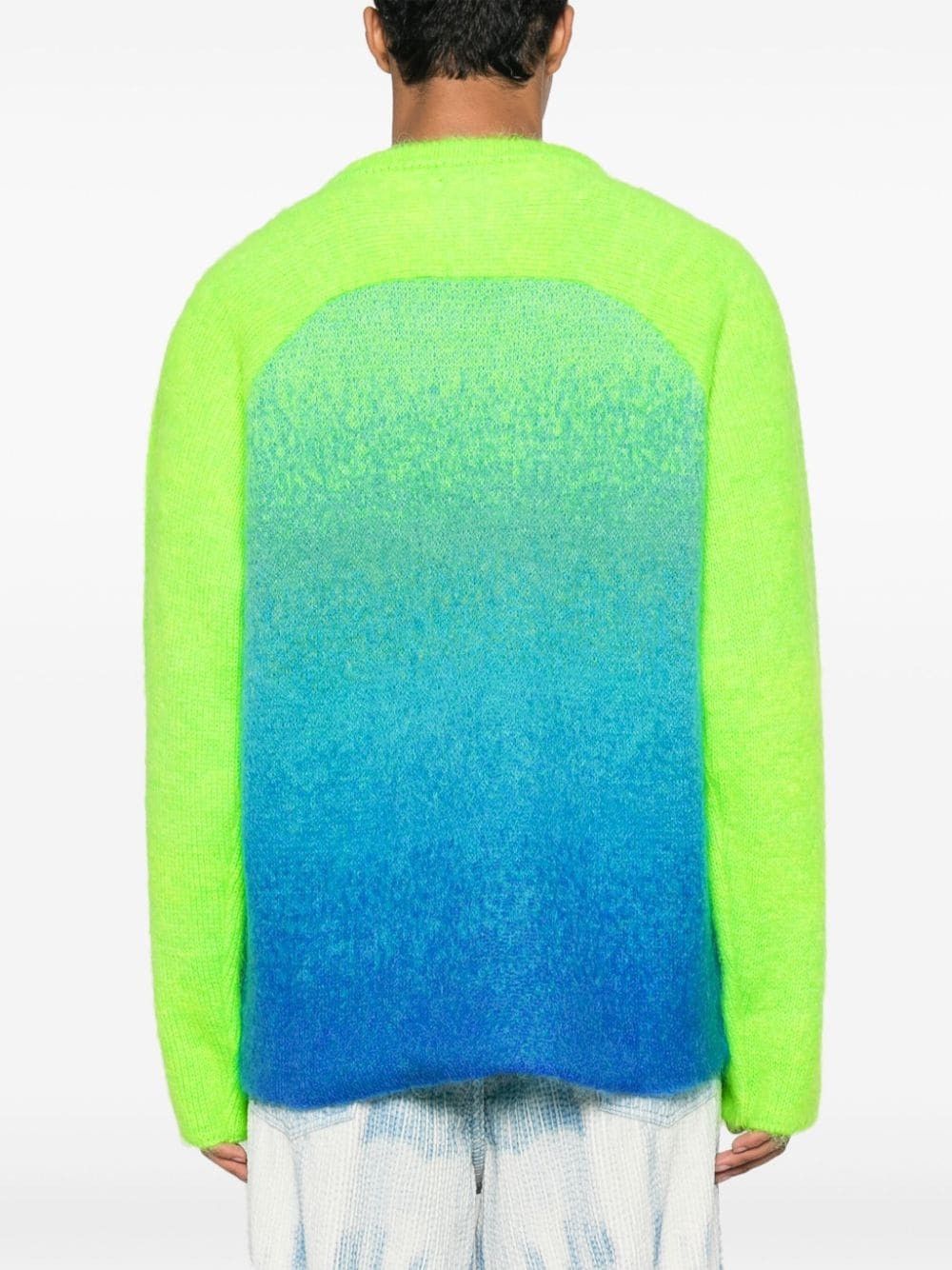 ERL o1y0125 Crewneck Sweater in Lime Green/Blue Size US M / EU 48-50 / 2 - 3 Thumbnail