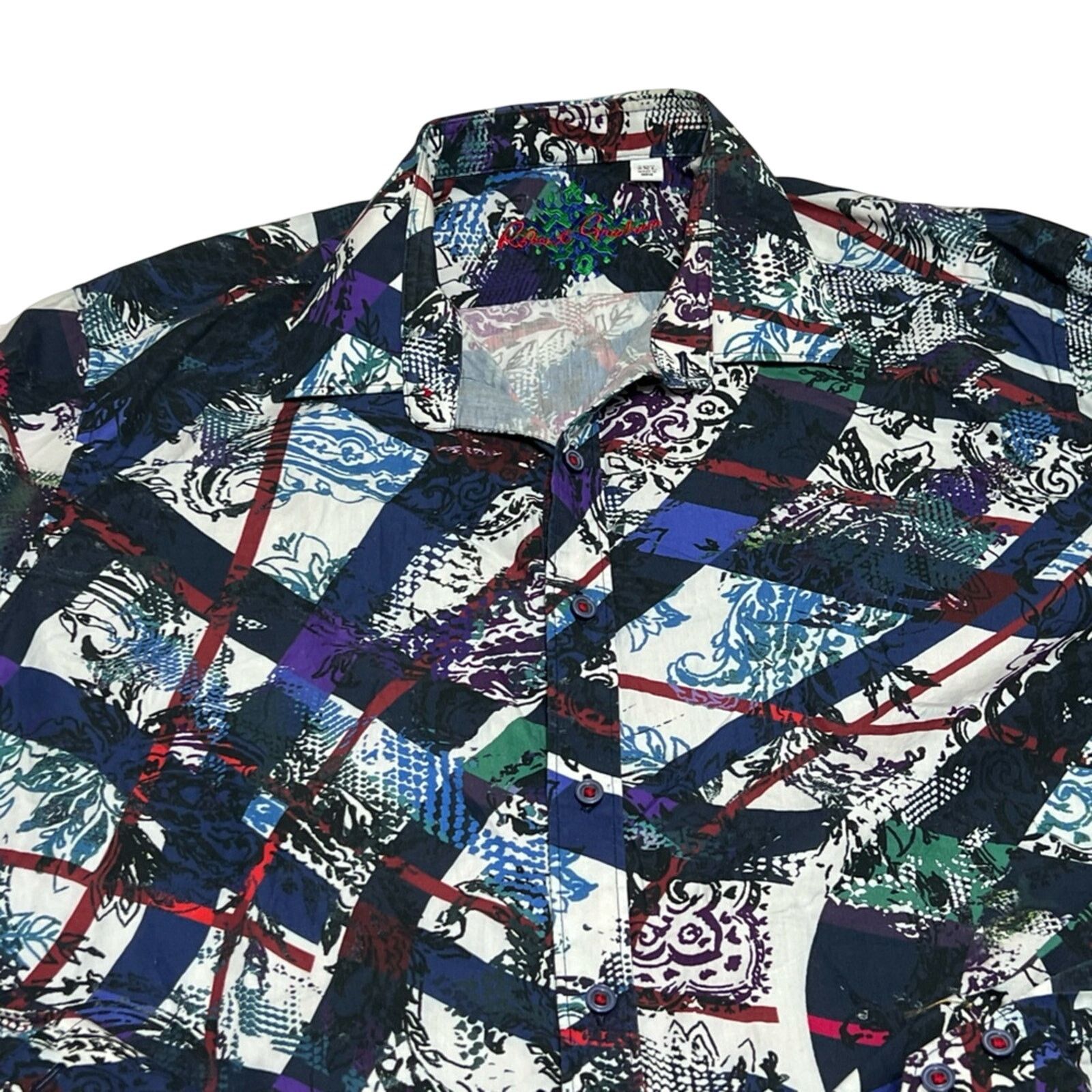 Robert Graham $198 Robert Graham Bassett L/S Blue Button Up Shirt Mens XXL Size US XXL / EU 58 / 5 - 3 Thumbnail