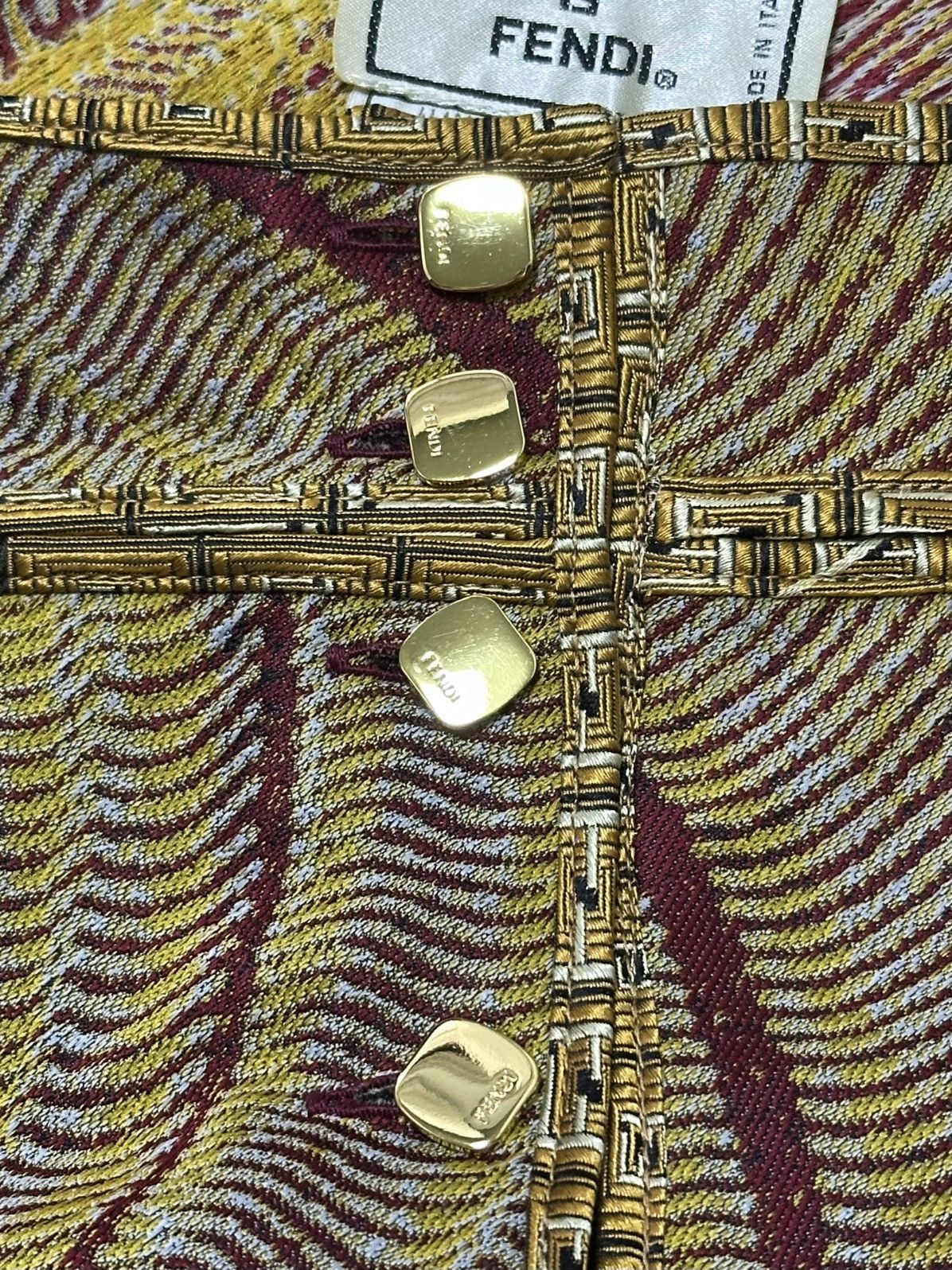 Fendi FENDI Fall Winter 2000 Jacquard Flared Midi Skirt Size 30" / US 8 / IT 44 - 6 Thumbnail