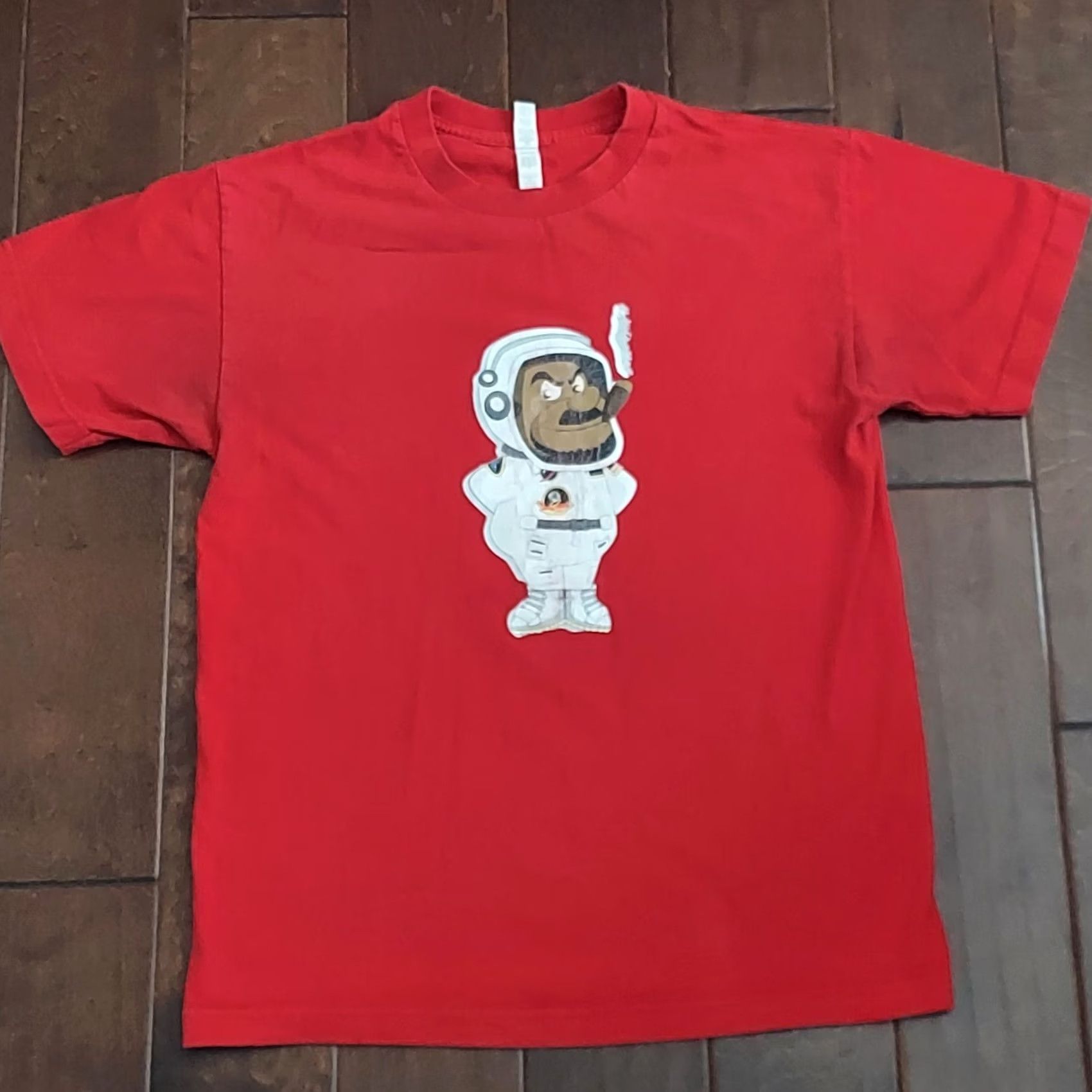 Vintage Alstyle Apparel & Activewear T-Shirt Men Red Astronaut Graphic Cigar Crew Neck Short Sleeve Size M Size US M / EU 48-50 / 2 - 2 Thumbnail