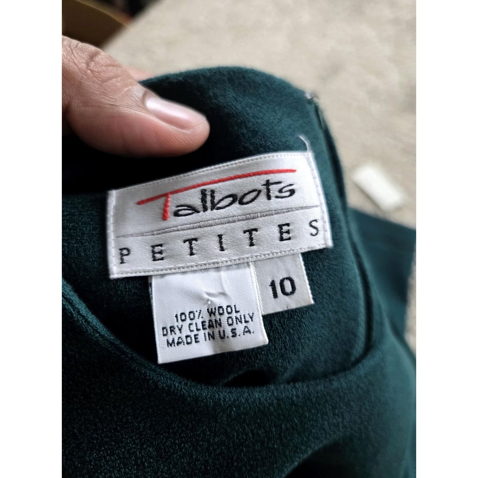 Talbots VINTAGE Talbots Petites Skirt Suit Womens 10P Green Wool Dress 1 Piece Made USA Size 32" / US 10 / IT 46 - 5 Thumbnail