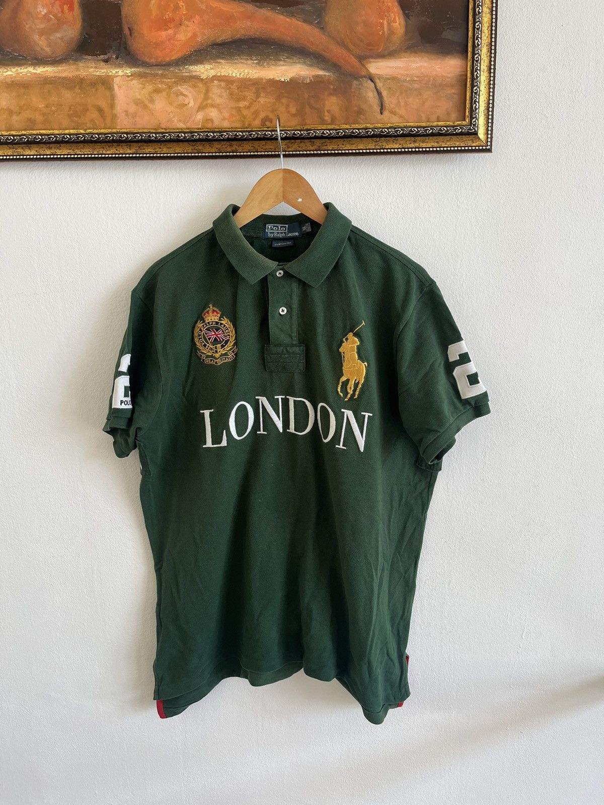 image of London City Polo Ralph Laurent Big Pony Polo,streetwear,xl in Green, Men's