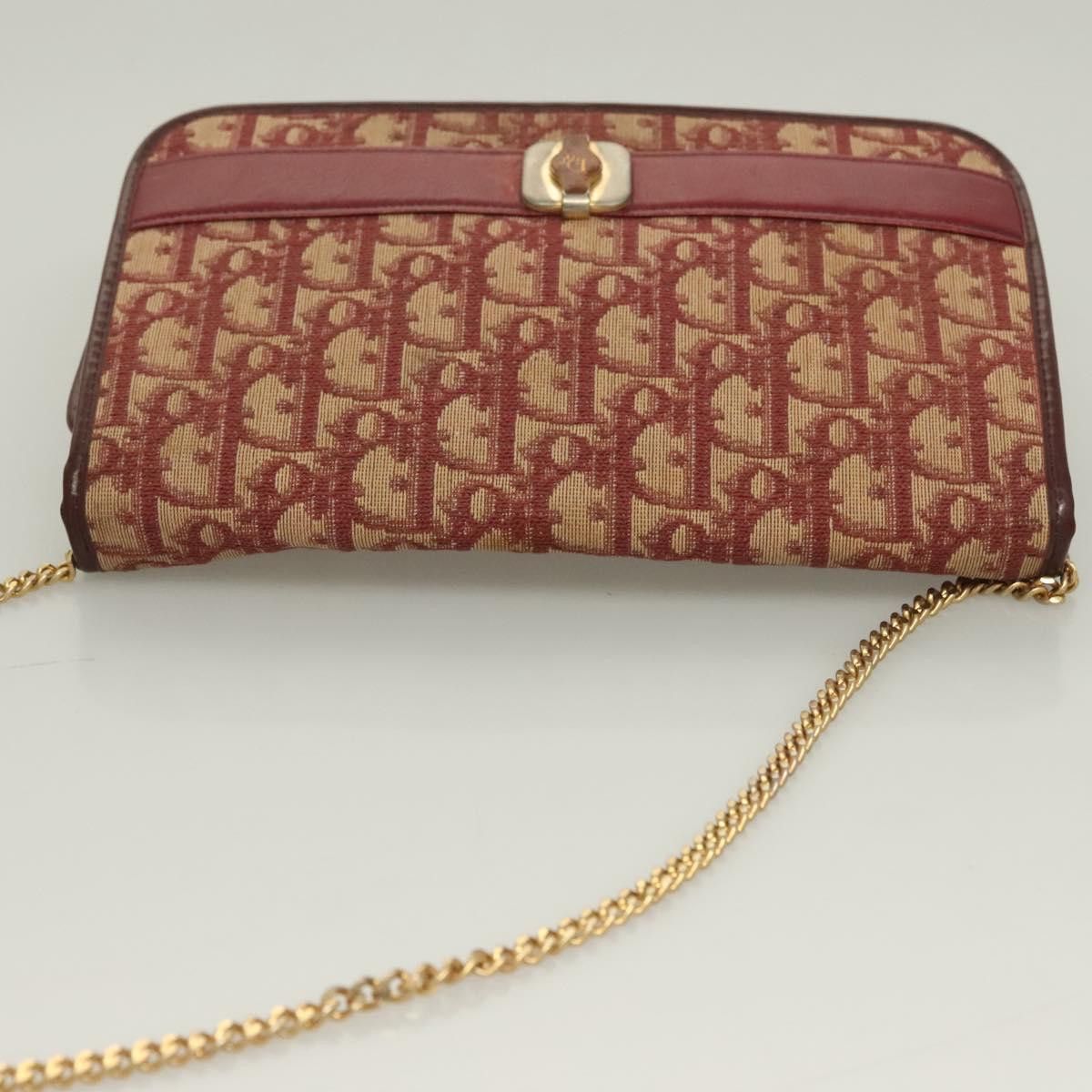 Dior DIOR Trotter Canvas Chain Shoulder Bag Red Gold Size ONE SIZE - 6 Thumbnail
