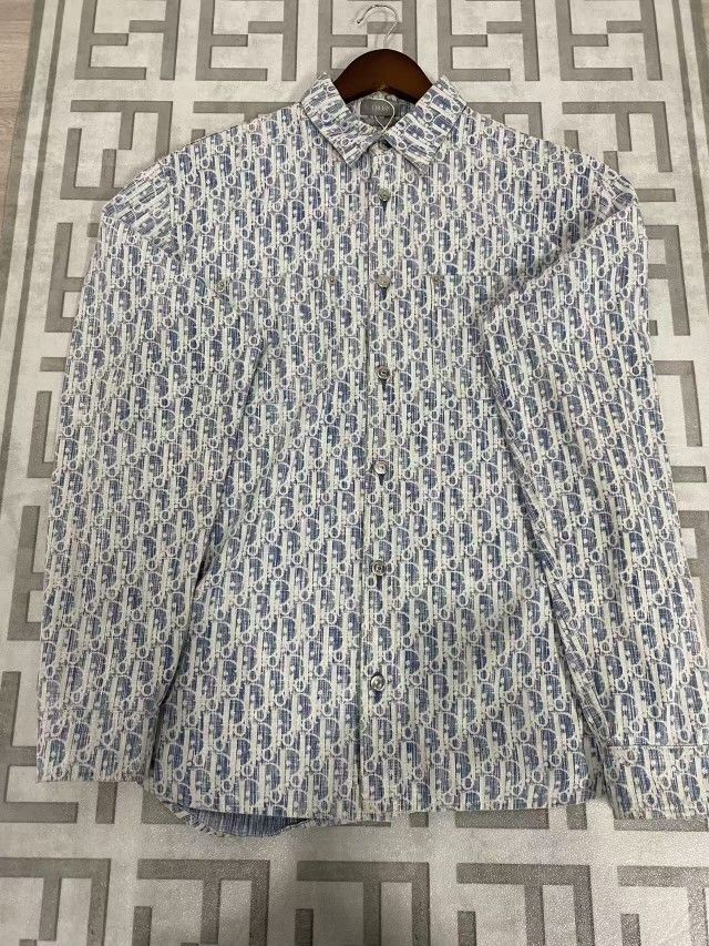 Dior Dior Oblique Kasuri Denim Shirt 39 Size US M / EU 48-50 / 2 - 1 Thumbnail