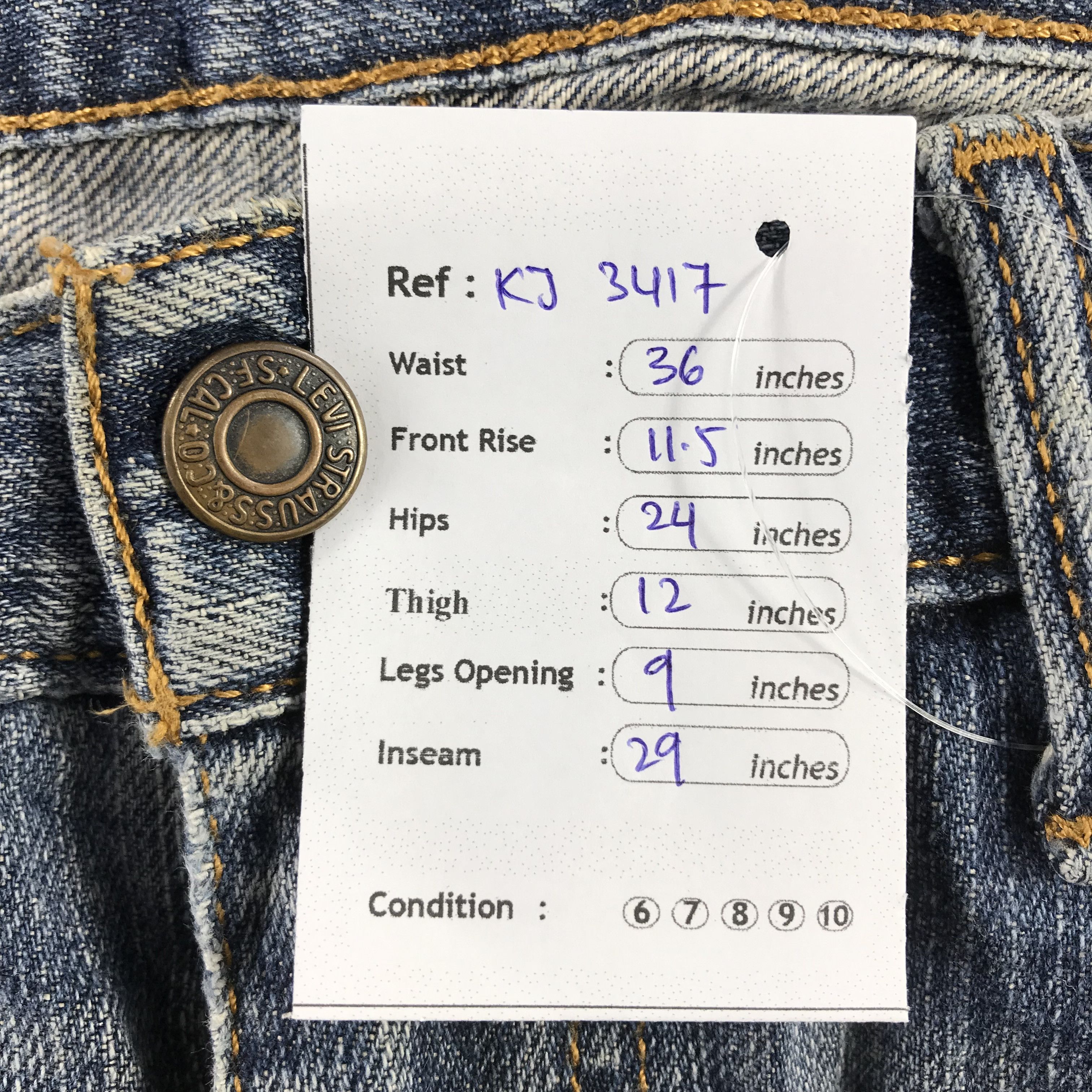 Levi's Levis 559 Jeans Blue Wash Denim KJ3417 Size US 34 / EU 50 - 14 Thumbnail