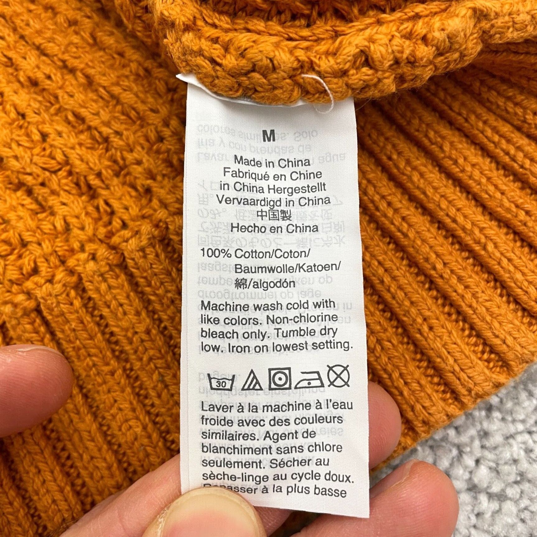 J.Crew J.Crew Pullover Sweater Womens Medium Orange Waffle Knit Crochet Casual V-Neck Size M / US 6-8 / IT 42-44 - 5 Thumbnail