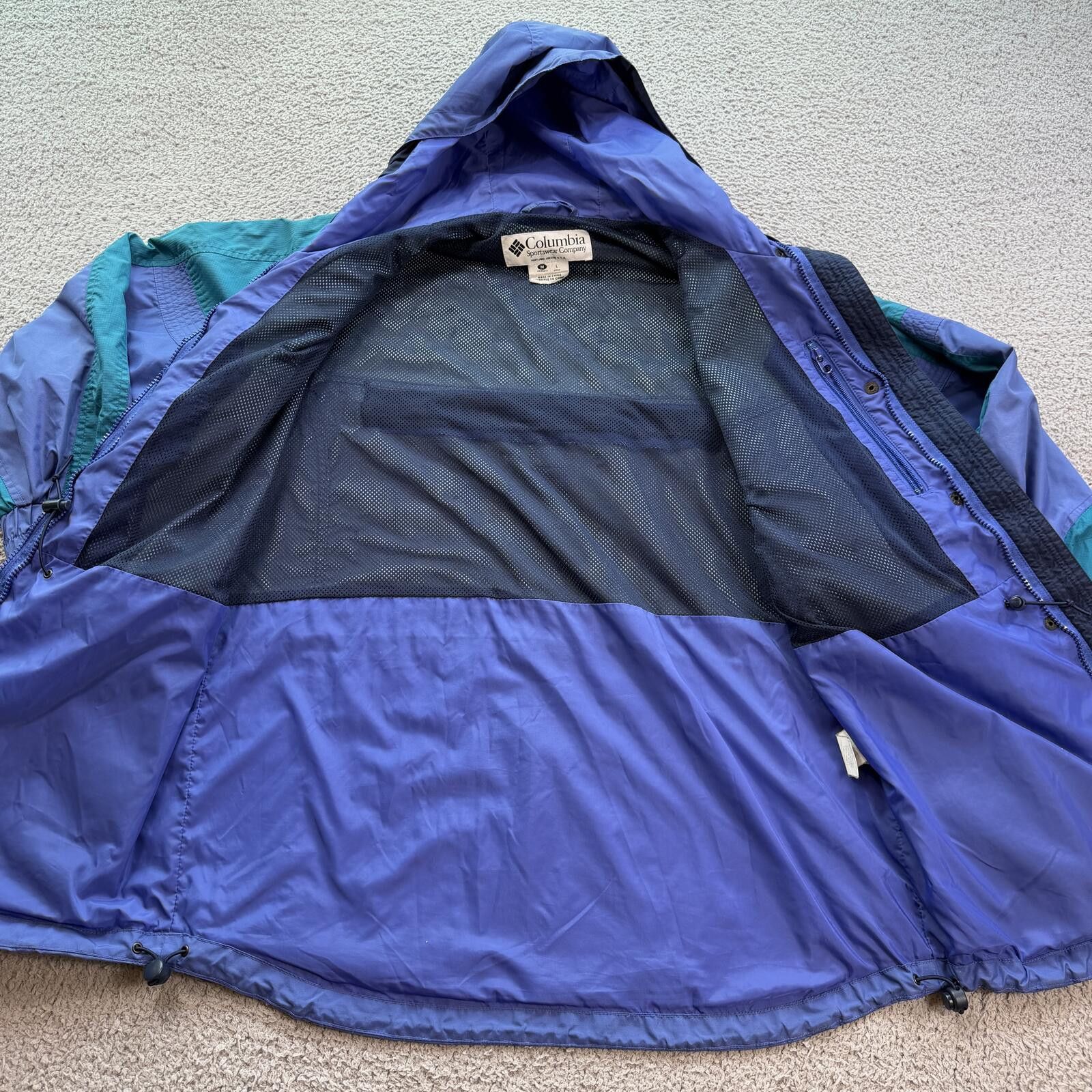 Columbia Vintage 90s Columbia Windbreaker Jacket Womens M Teal Hooded Size M / US 6-8 / IT 42-44 - 5 Thumbnail