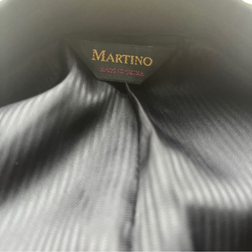 Designer Martino Mens Slim Fit Solid Black 3 Button Wool Suit 42R Size US S / EU 44-46 / 1 - 4 Thumbnail