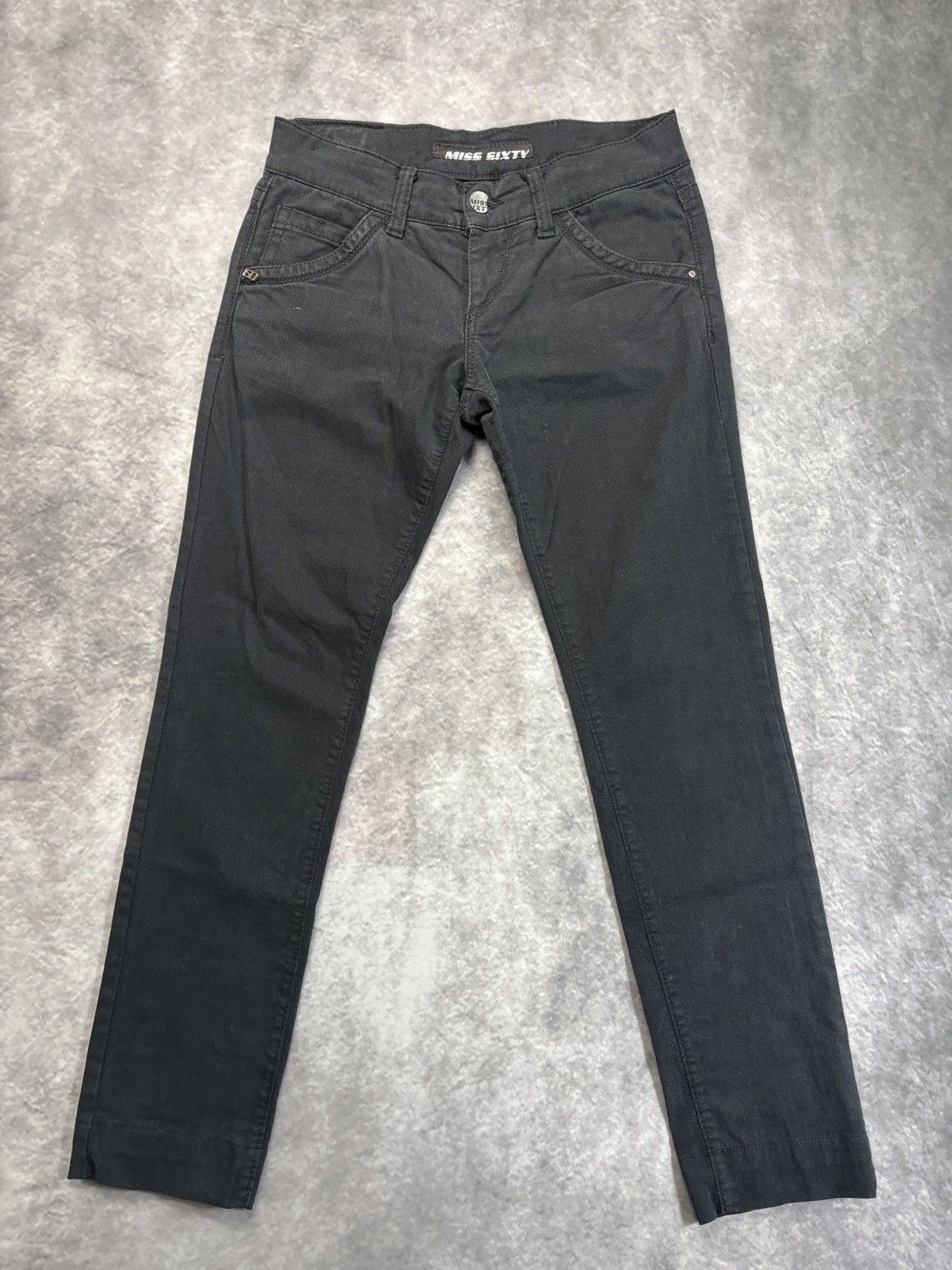 Vintage Miss Sixty Jeans Y2K Black Denim Lace Pants 2000s 90
