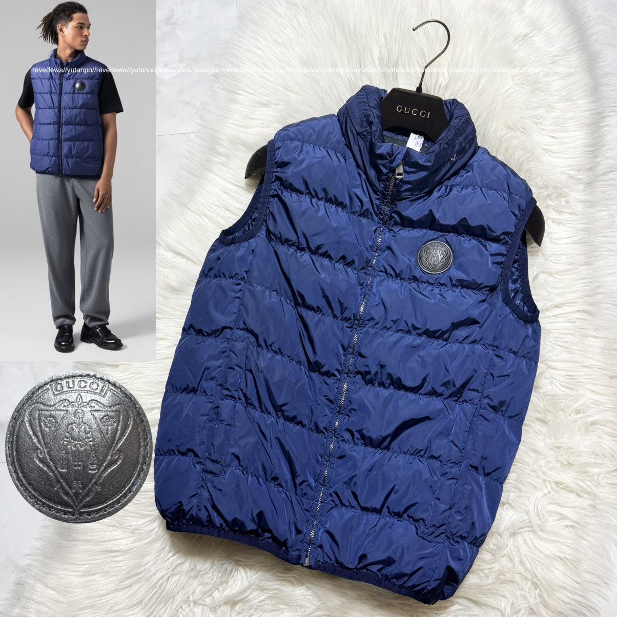 Gucci Authentic Gucci Down Vest Leather Patch GG Monogram Jacket Size US S / EU 44-46 / 1 - 1 Thumbnail