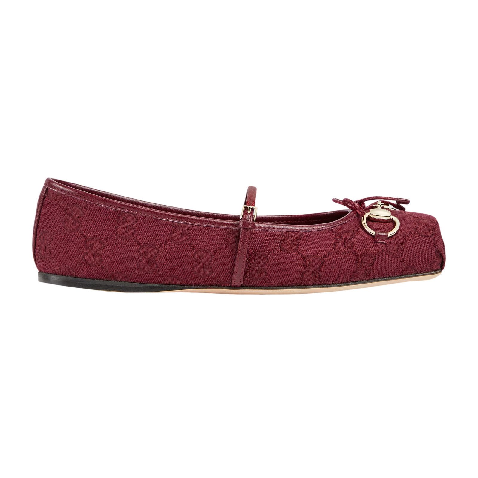 GUCCI $990 Rosso Ancora Red GG Canvas Ballet Flats New & Aut