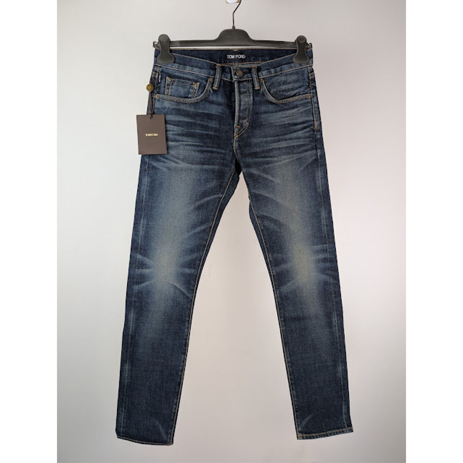 Tom Ford o1rshd1 Japanese Selvedge Slim-Fit Denim Jeans in Navy Blue Size US 32 / EU 48 - 1 Thumbnail