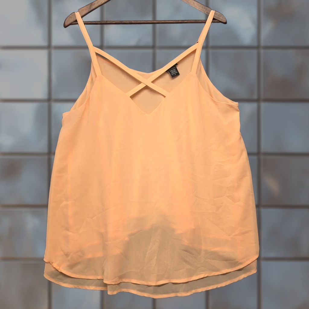 Torrid Torrid Peach Chiffon Tank Top Womens Large Layered Camisole Size L / US 10 / IT 46 - 1 Thumbnail