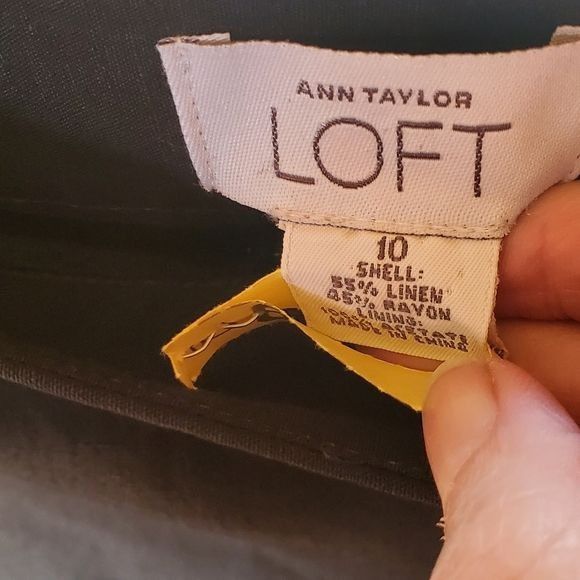 Ann Taylor Ann Taylor Loft Black Linen Lined Sz. 10 Pants Size 32" / US 10 / IT 46 - 7 Thumbnail