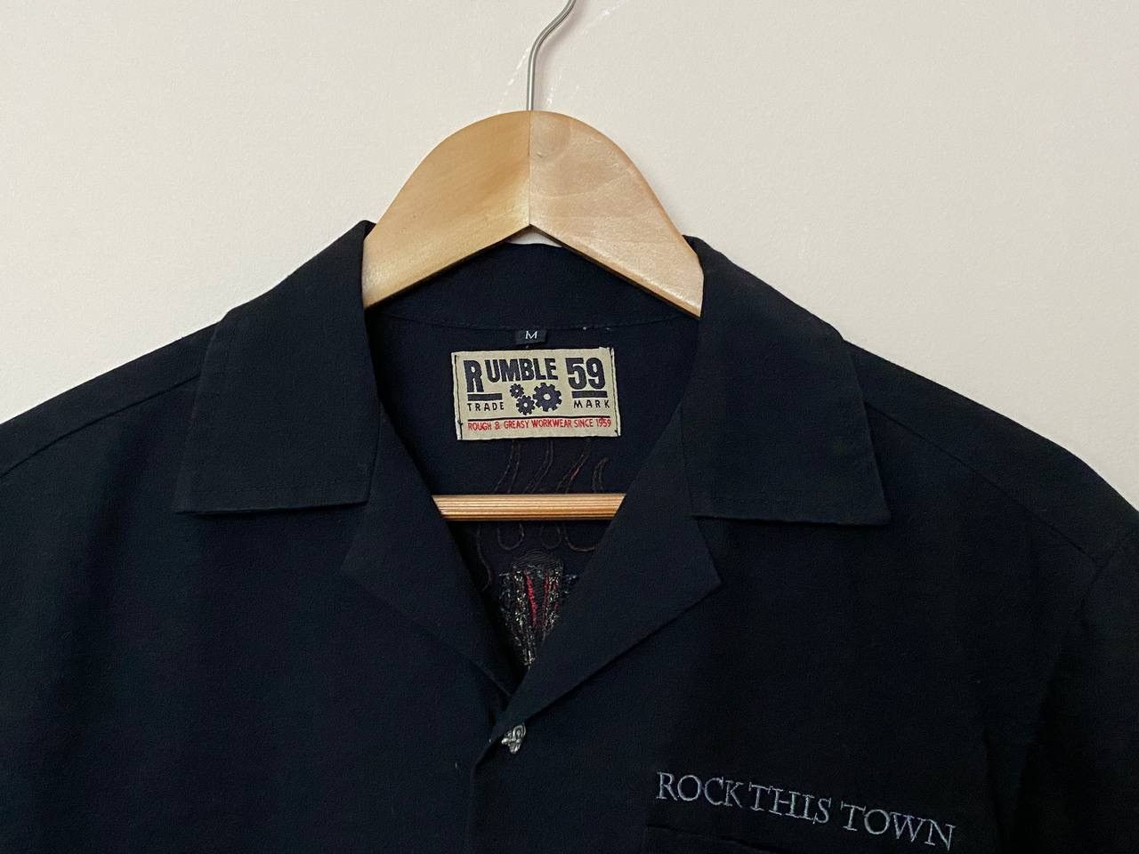 Vintage 🖤 CRAZY Rumble 59 "Rock this town" Rock'N'Roll Y2K Shirt Size US M / EU 48-50 / 2 - 5 Thumbnail