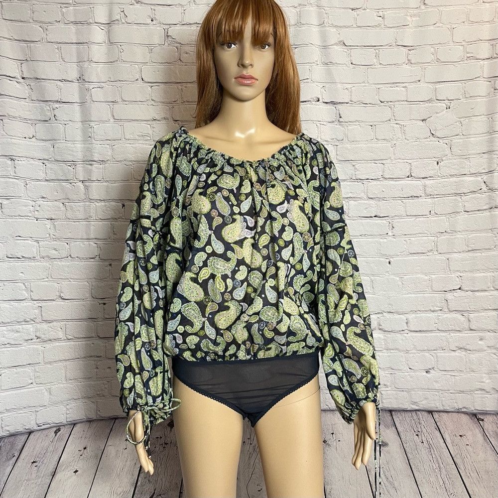 Free People NWT New $78 Free People Sundown Paisley Cotton Bodysuit Siz Size S / US 4 / IT 40 - 4 Thumbnail