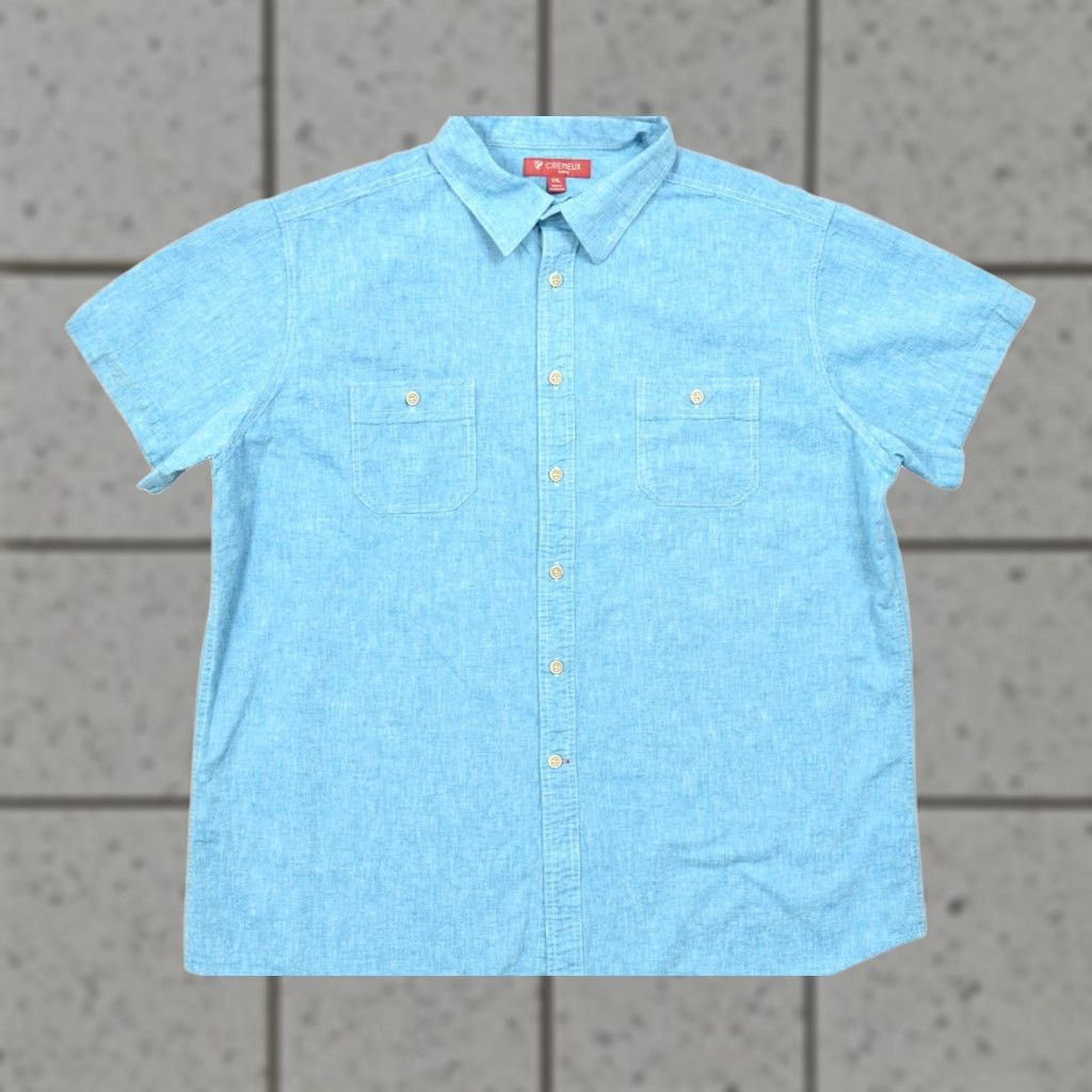 Cremieux Cremieux Slim Fit Shirt XXL Blue Cotton Linen Blend Short Sleeve Button-Down Casual Mens Regular Size 2XL Blue Size US XXL / EU 58 / 5 - 1 Thumbnail