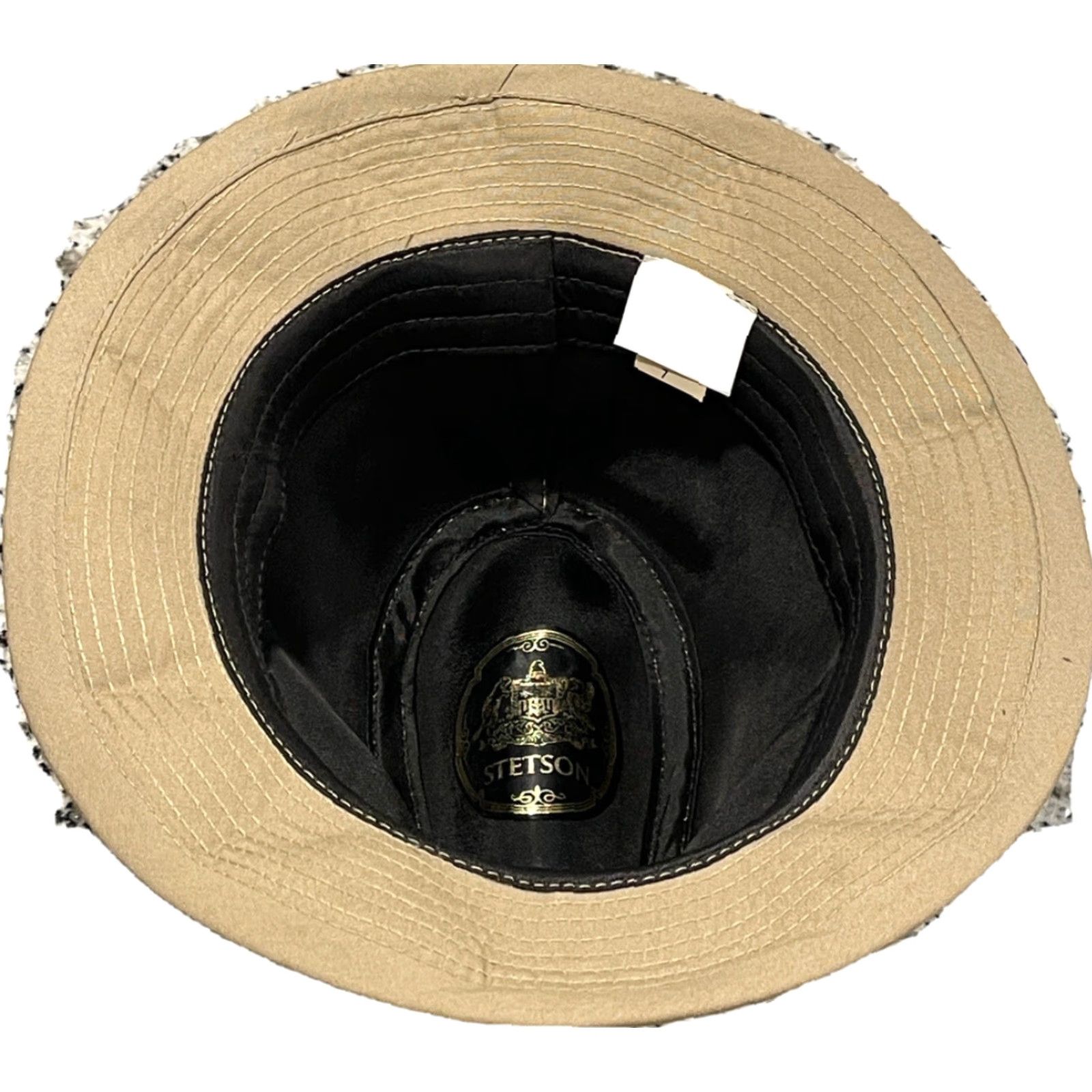 Stetson VINTAGE STETSON Fedora Hat Water Repellent 7 Tan Mens Wide Brim Lined Water Resistant Weather Classic Western Hat Size ONE SIZE - 4 Thumbnail