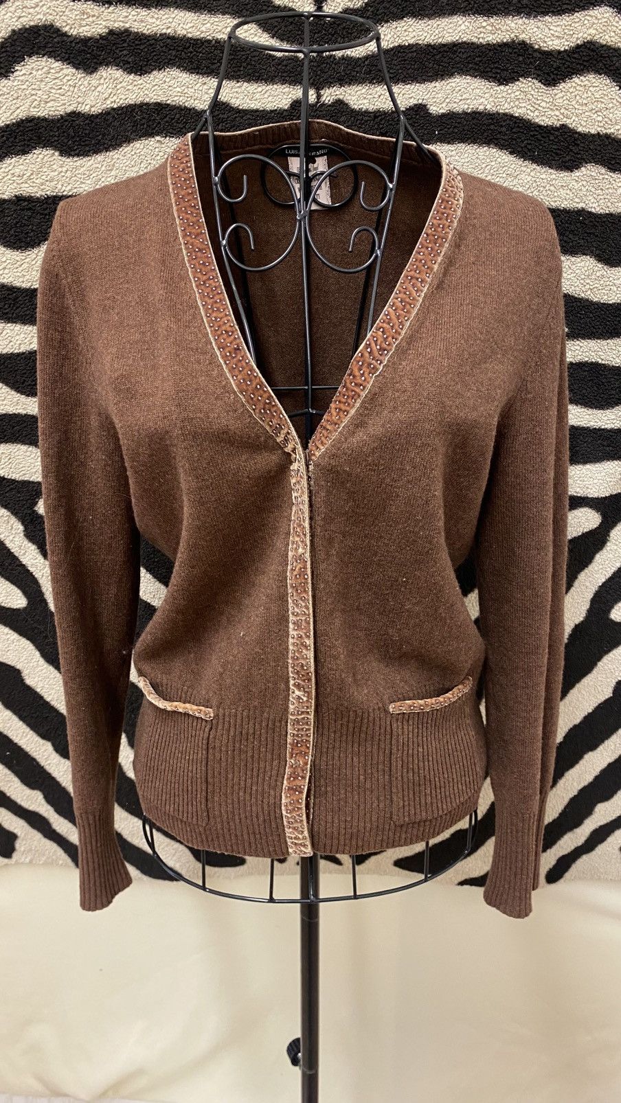 Vintage Dark brown vintage cardigan Size S / US 4 / IT 40 - 3 Thumbnail