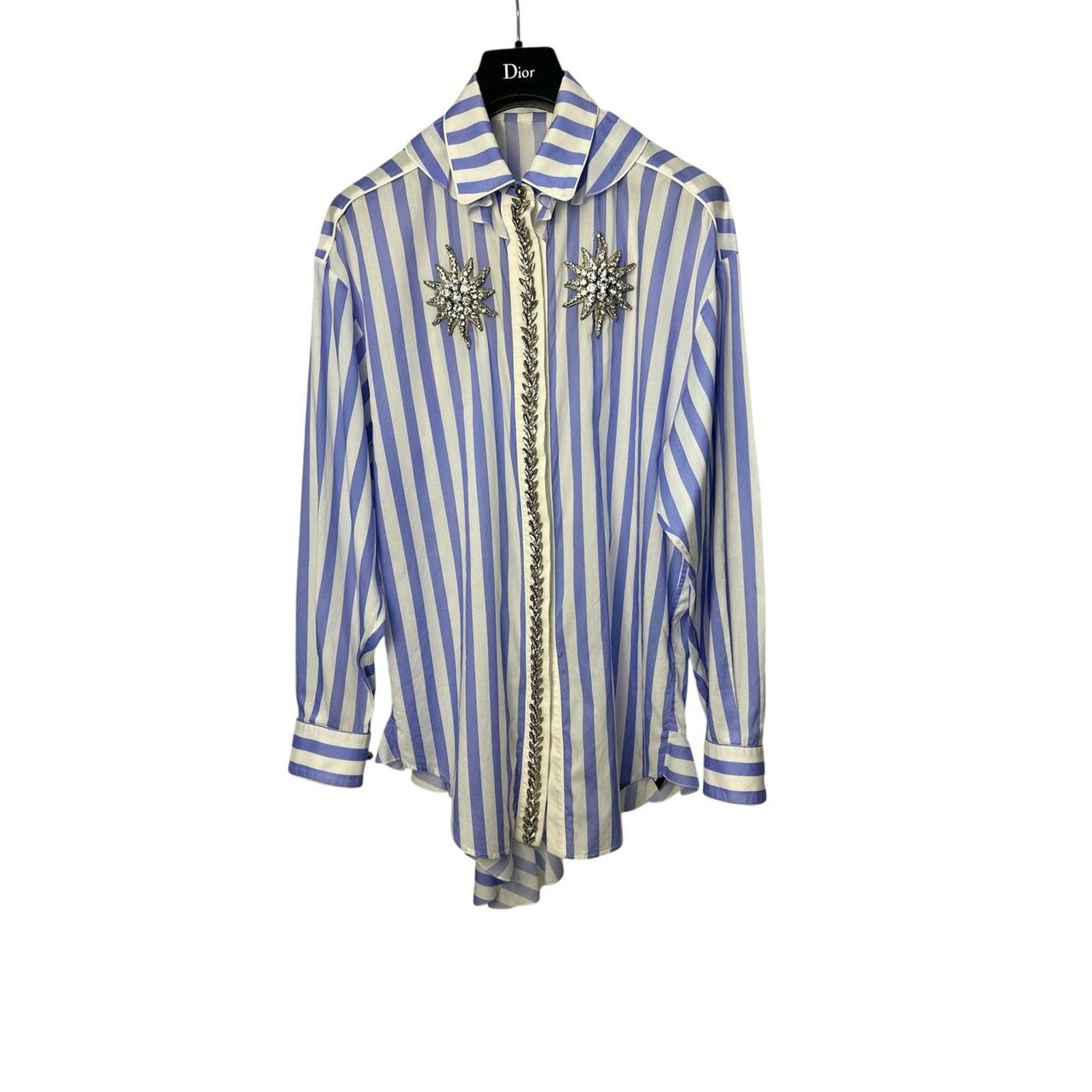 Other Francesco Scognamiglio Striped Crystal Shirt Sz.38 Size XS / US 0-2 / IT 36-38 - 1 Thumbnail
