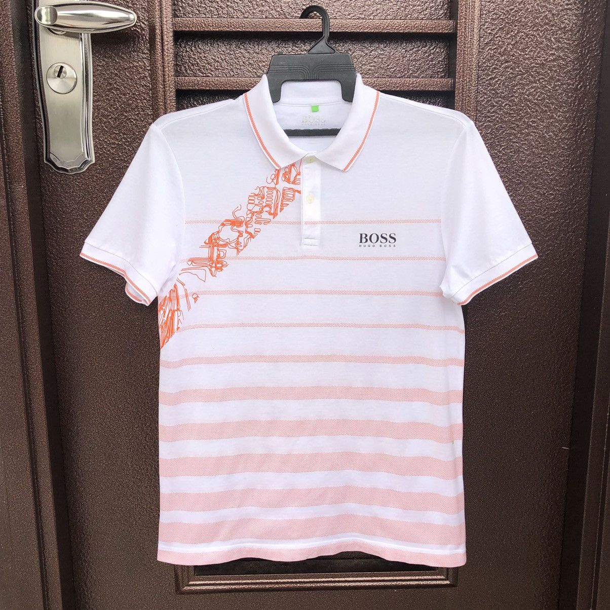 Hugo Boss HUGO BOSS ATHLEISURE Hugo Boss Polo Shirt White & Orange Size US M / EU 48-50 / 2 - 8 Thumbnail