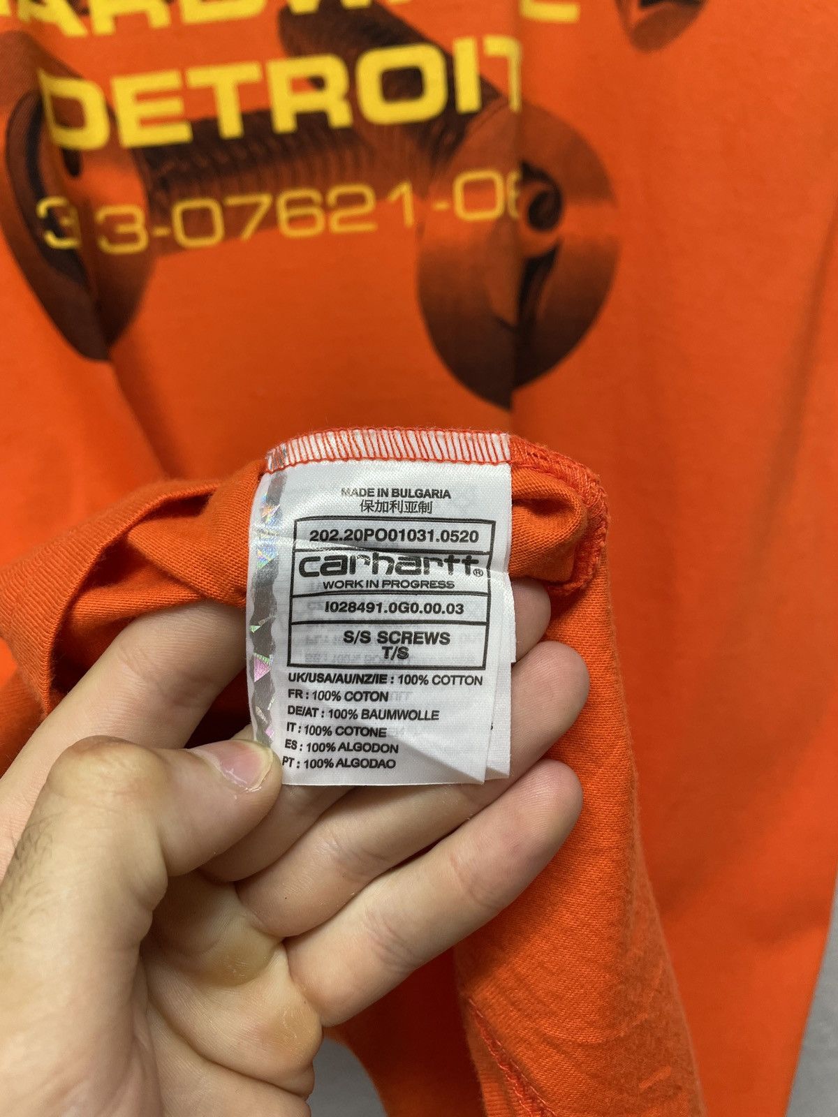 Carhartt × Heron Preston Vintage Y2K Carhartt Work Hardware Detroit Orang Tee T-shirt Size US XL / EU 56 / 4 - 10 Thumbnail