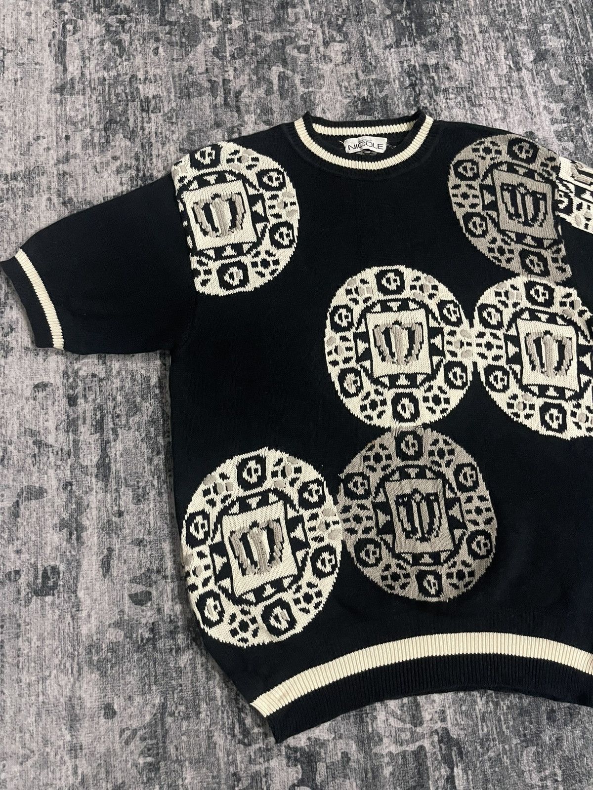 Japanese Brand Vintage Monsieur Nicole ShortSleeve Knit Size L / US 10 / IT 46 - 4 Thumbnail