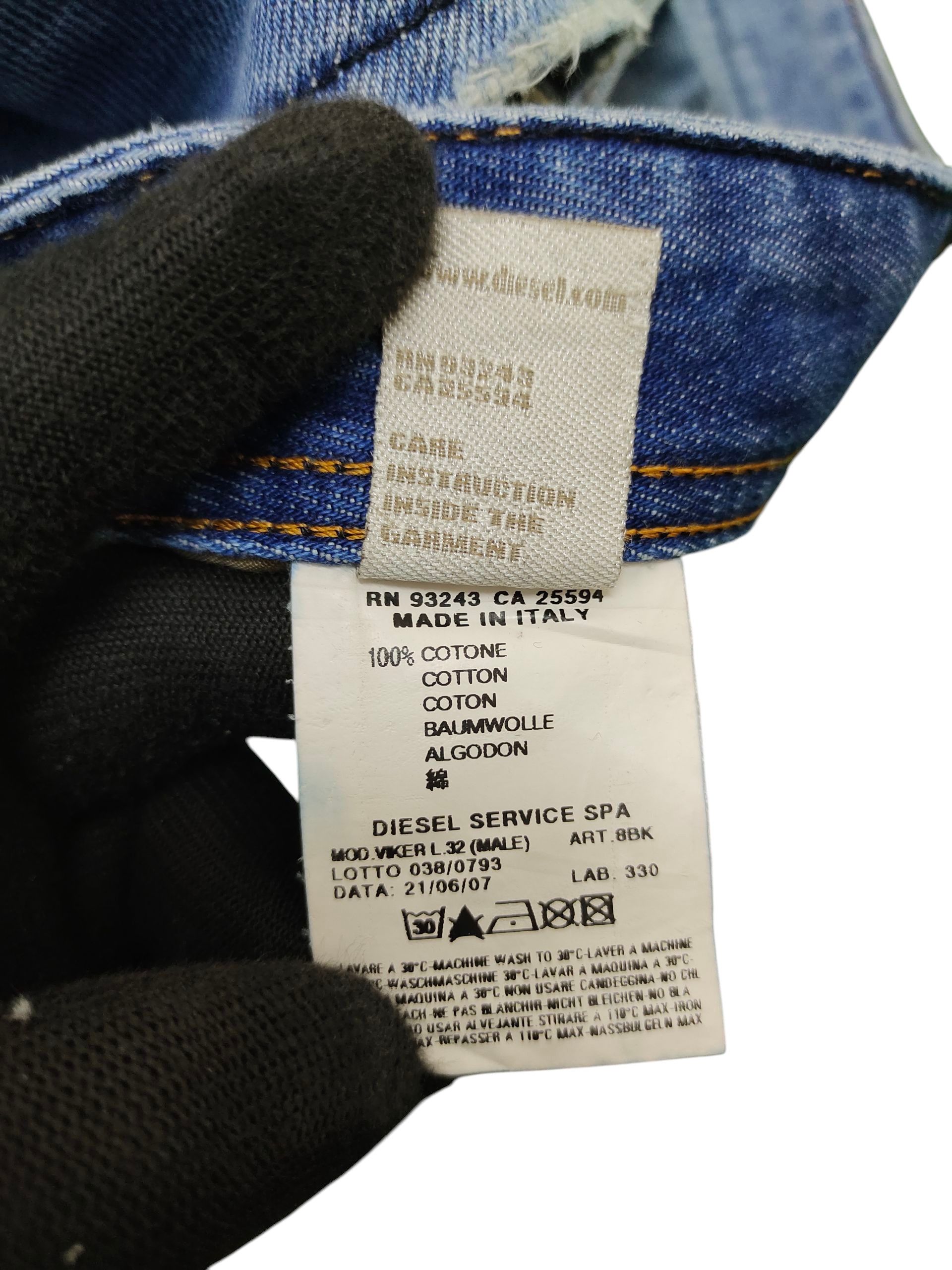 Diesel Vintage Y2k Diesel Viker Clawmark Distress Denim Jeans Size US 34 / EU 50 - 12 Thumbnail