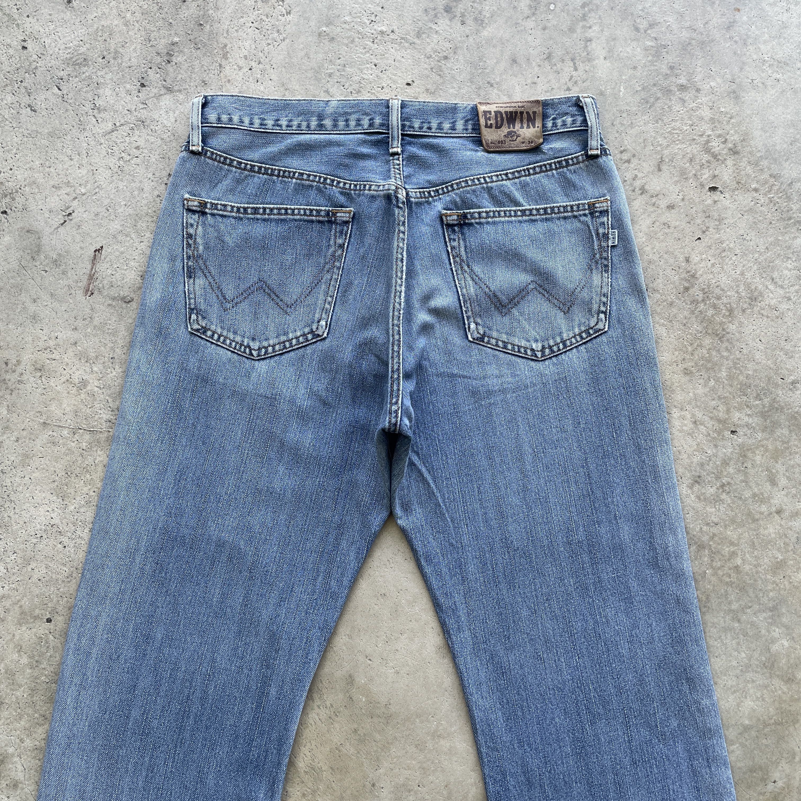 Edwin × Japanese Brand × Vintage W33 VINTAGE EDWIN 403 JEANS DISTRESSED DENIM FADED PANTS Size US 33 - 8 Thumbnail