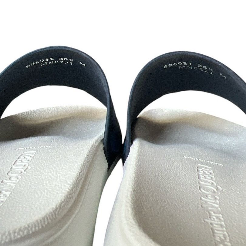 Alexander McQueen ALEXANDER MCQUEEN Navy Debossed Slide Sandals IT36.5/US6.5 Size US 6.5 / IT 36.5 - 11 Thumbnail