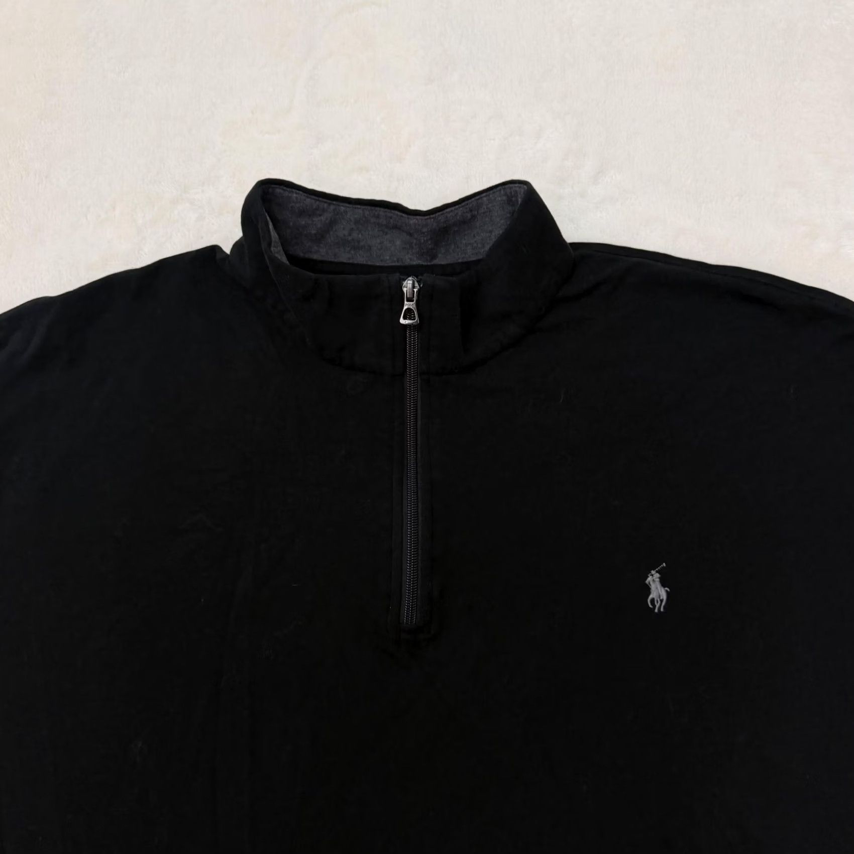 Polo Ralph Lauren Polo Ralph Lauren Sweatshirt 3XLT Black Jersey Logo 1/4 Zip Mens Pullover Mock Neck Long Sleeve Zip Neck Sportswear Shirt Size US XXL / EU 58 / 5 - 2 Thumbnail
