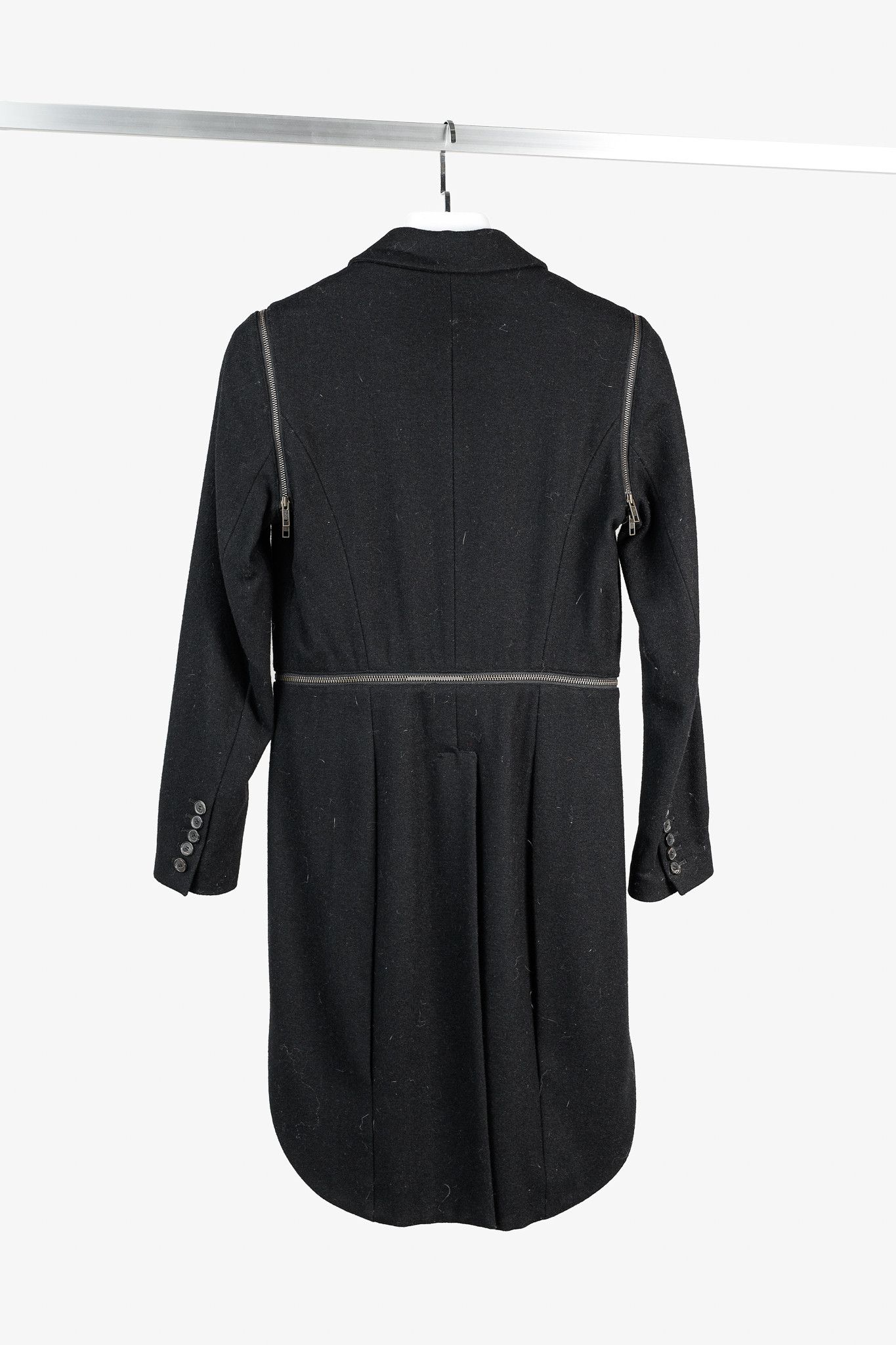 McQ Alexander McQueen McQ Alexander McQueen Black Wool Zippered Tail Coat Size S / US 4 / IT 40 - 3 Thumbnail