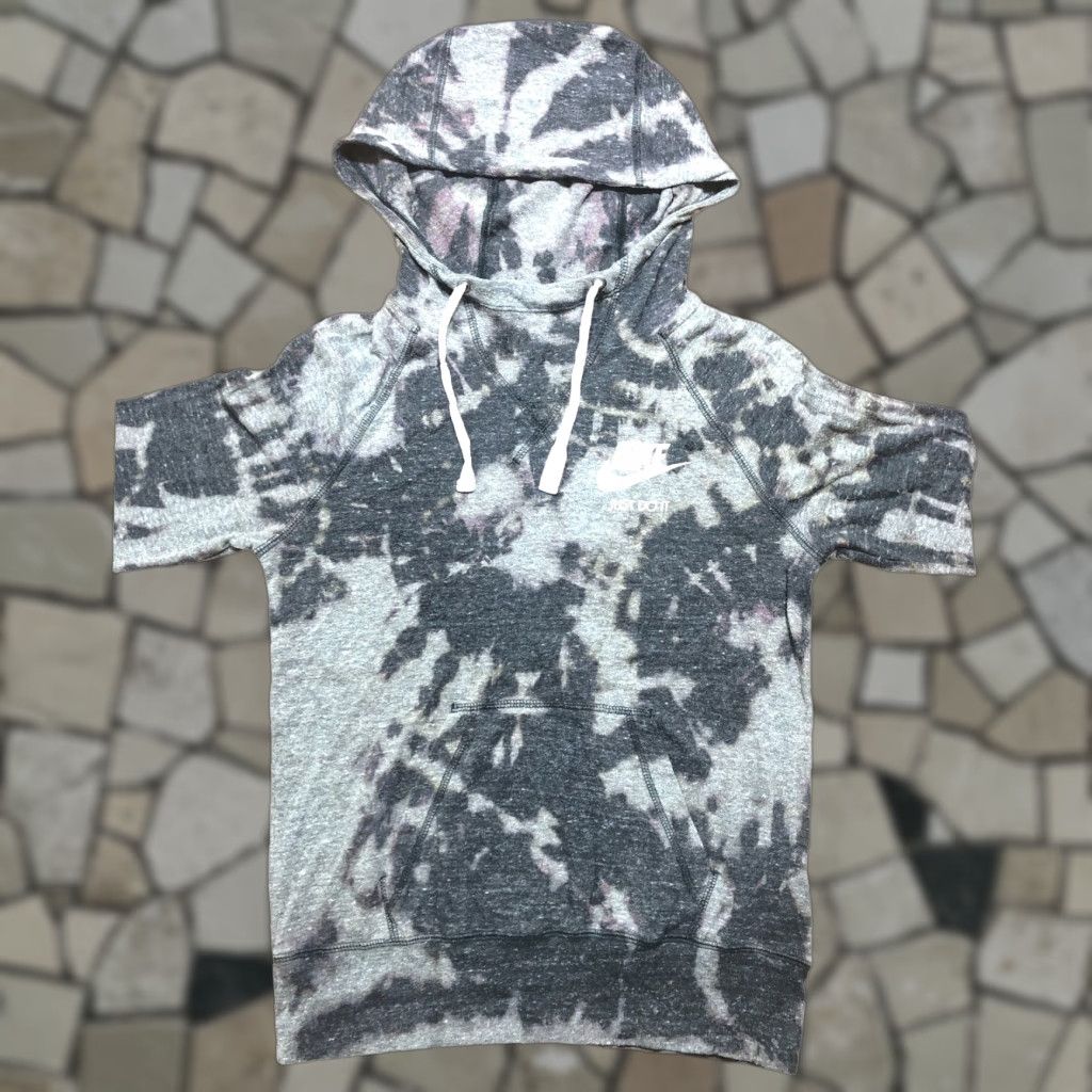 Nike Nike Womens S Hooded T-Shirt Hoodie Gray Acid Wash Tie Dye 1 Of 1 Custom Size S / US 4 / IT 40 - 1 Thumbnail