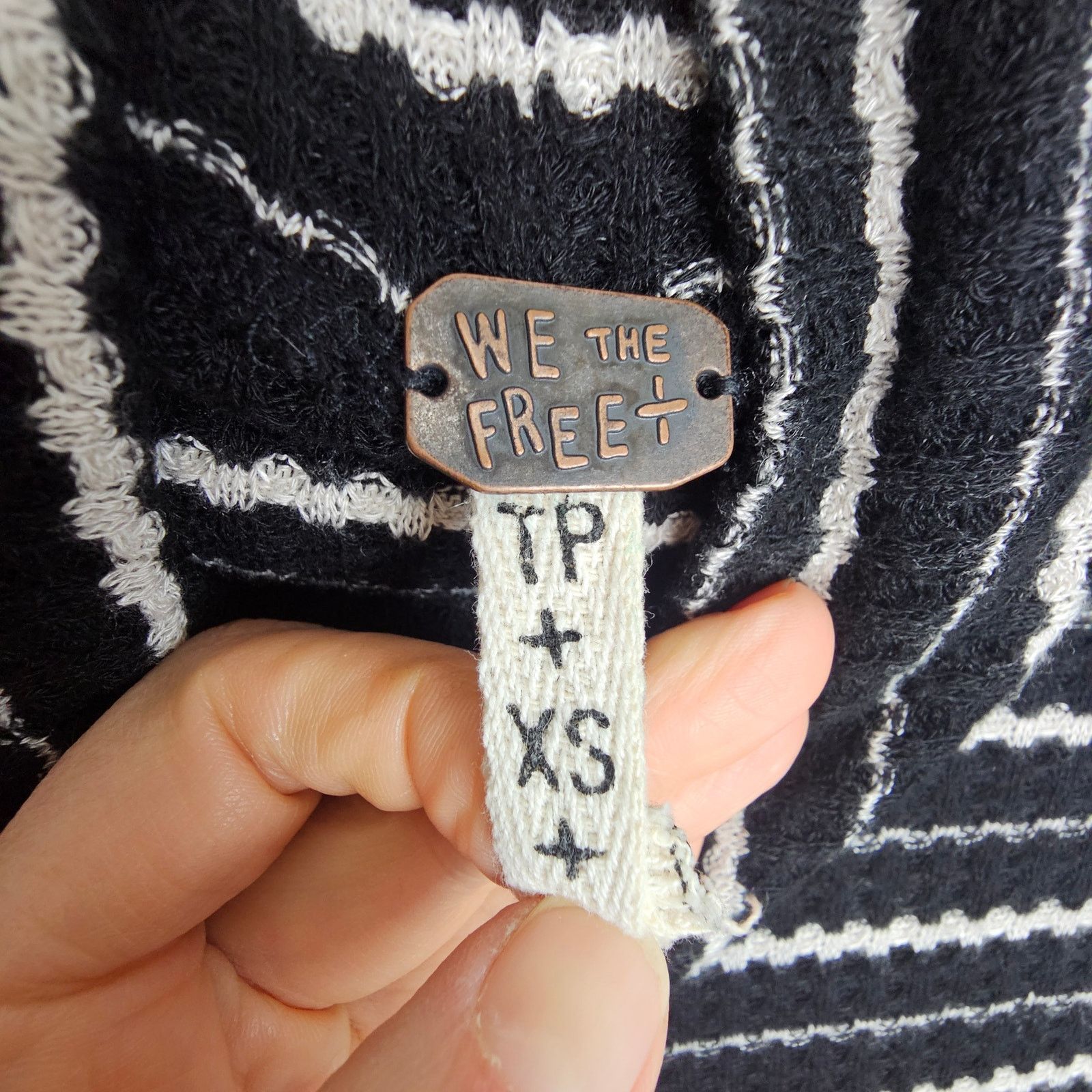 Free People Free People Striped Slouchy Kristina Drippy Thermal Waffle Size XS / US 0-2 / IT 36-38 - 8 Thumbnail