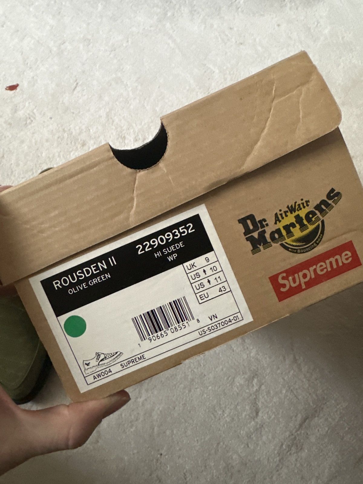 Dr. Martens × Supreme Dr Martins x Supreme Suede Rousden II Olive Green UK9 SS2017 Size US 9 / EU 42 - 3 Thumbnail