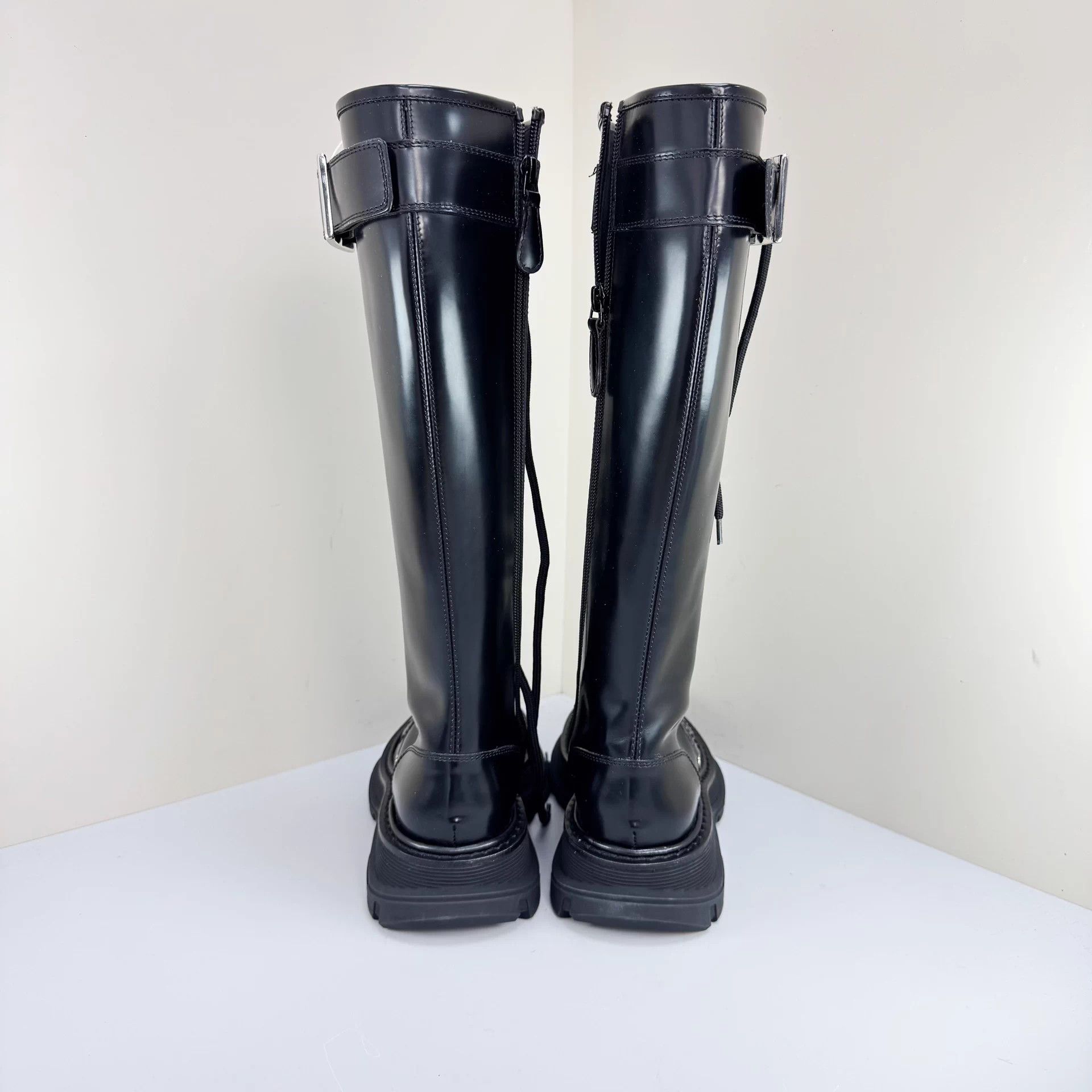 Alexander McQueen Alexander McQueen Knee-High Strappy Biker Boots EU35 New Size US 4 / IT 34 - 3 Thumbnail