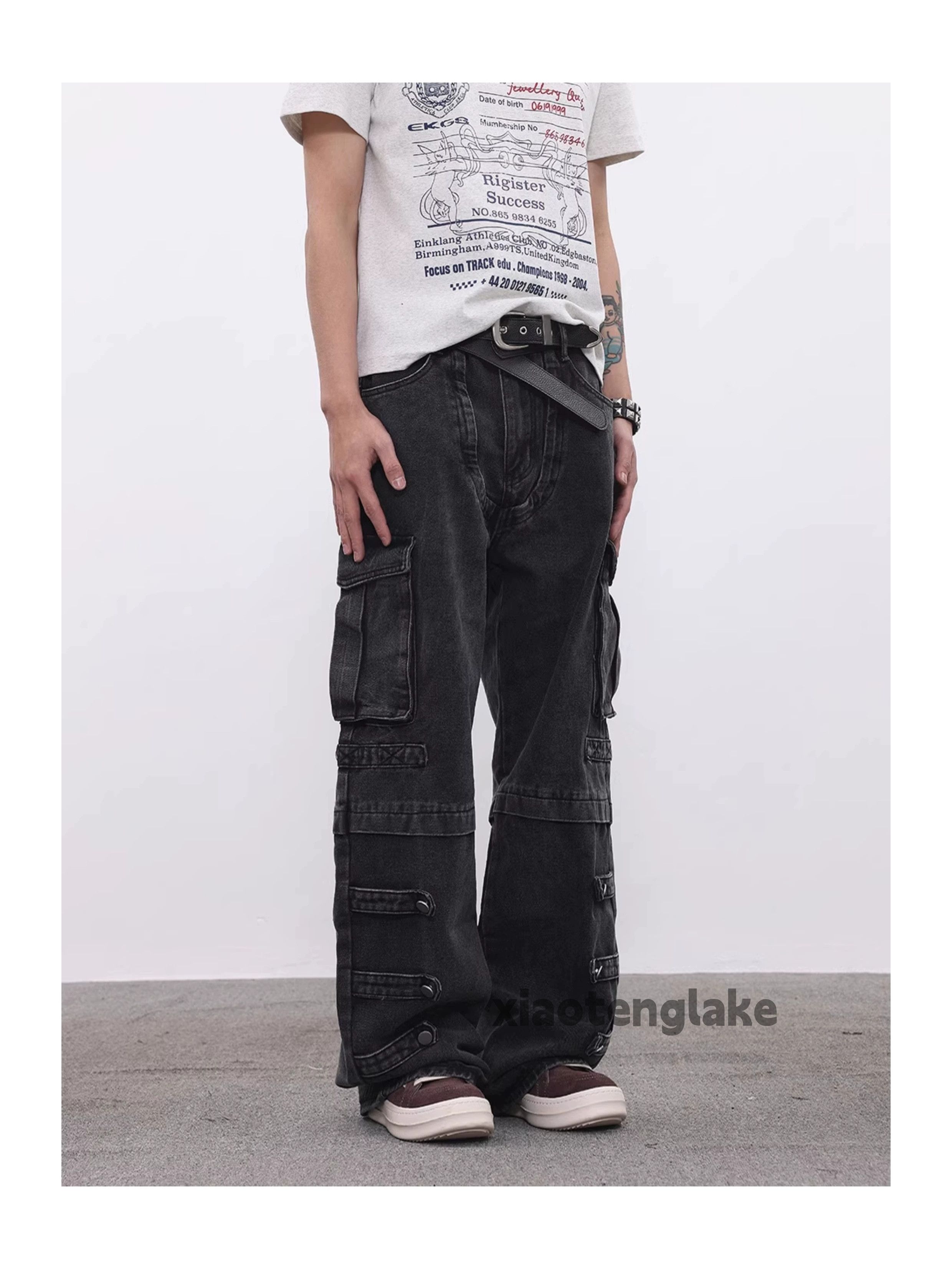 Jean × Vintage washed faded skate hiphop loose baggy cargo jeans Size US 32 / EU 48 - 3 Thumbnail