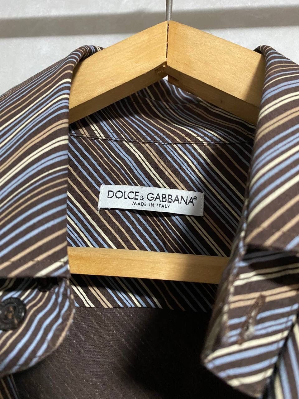 Dolce & Gabbana × Vintage Vintage D&G Dolce & Gabbana Striped Shirt Size US L / EU 52-54 / 3 - 6 Thumbnail