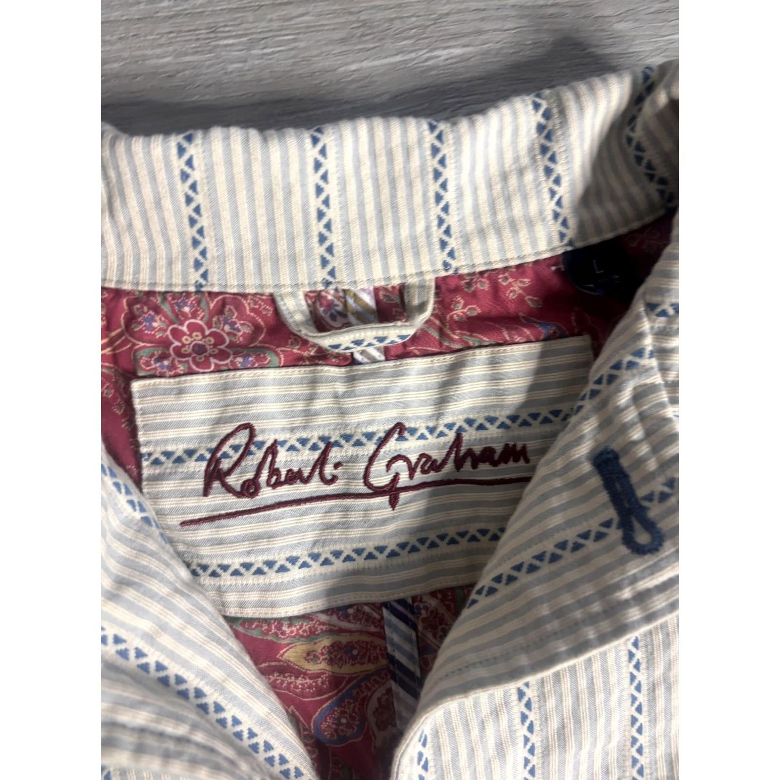Robert Graham Robert Graham Blazer Sport Coat Mens Large White Striped Cotton Casual Jacket Size 42R - 4 Thumbnail
