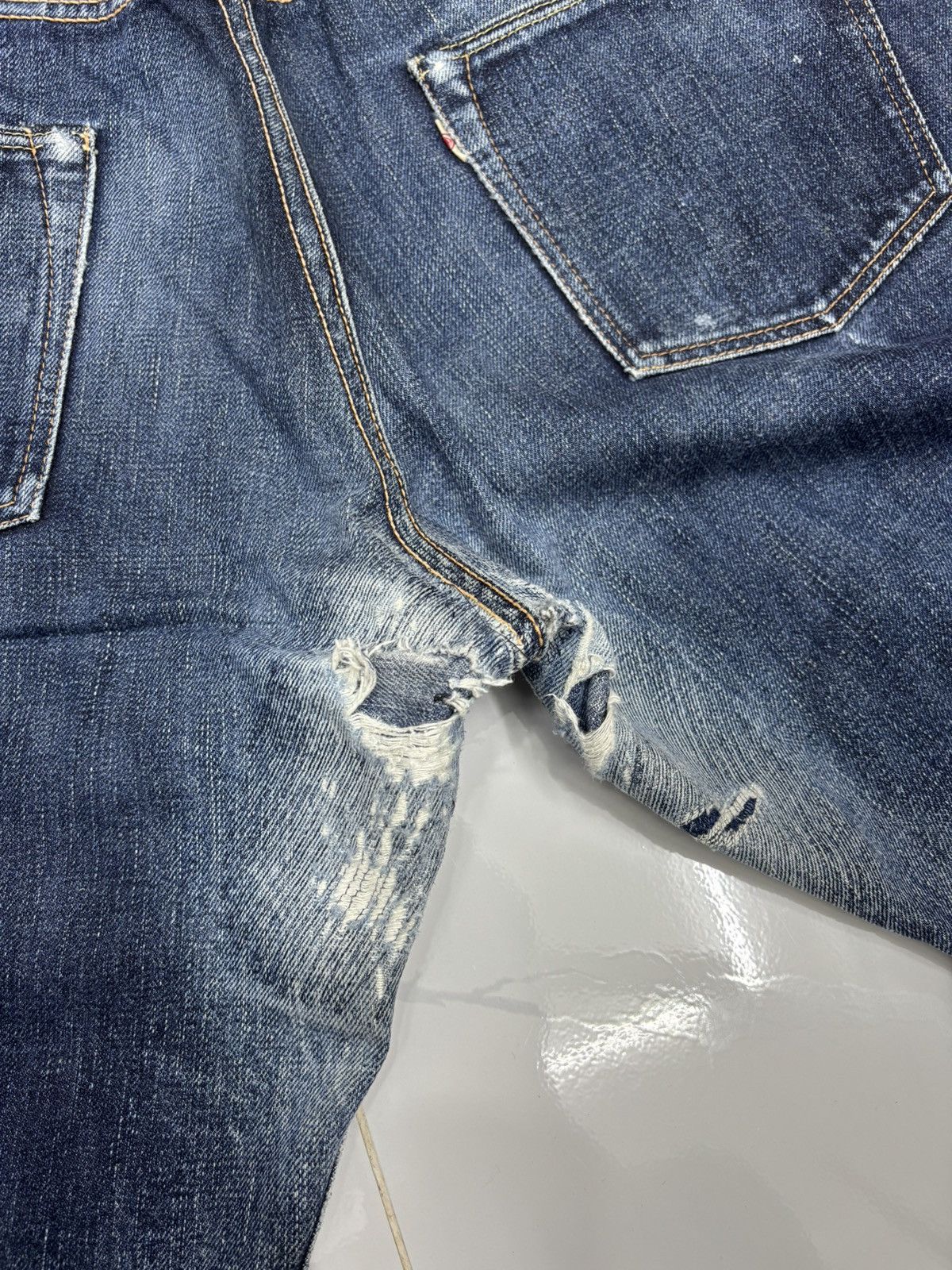 Momotaro Jeans Momotaro Selvedge Distressed Blue Denim Jeans Size US 34 / EU 50 - 17 Thumbnail