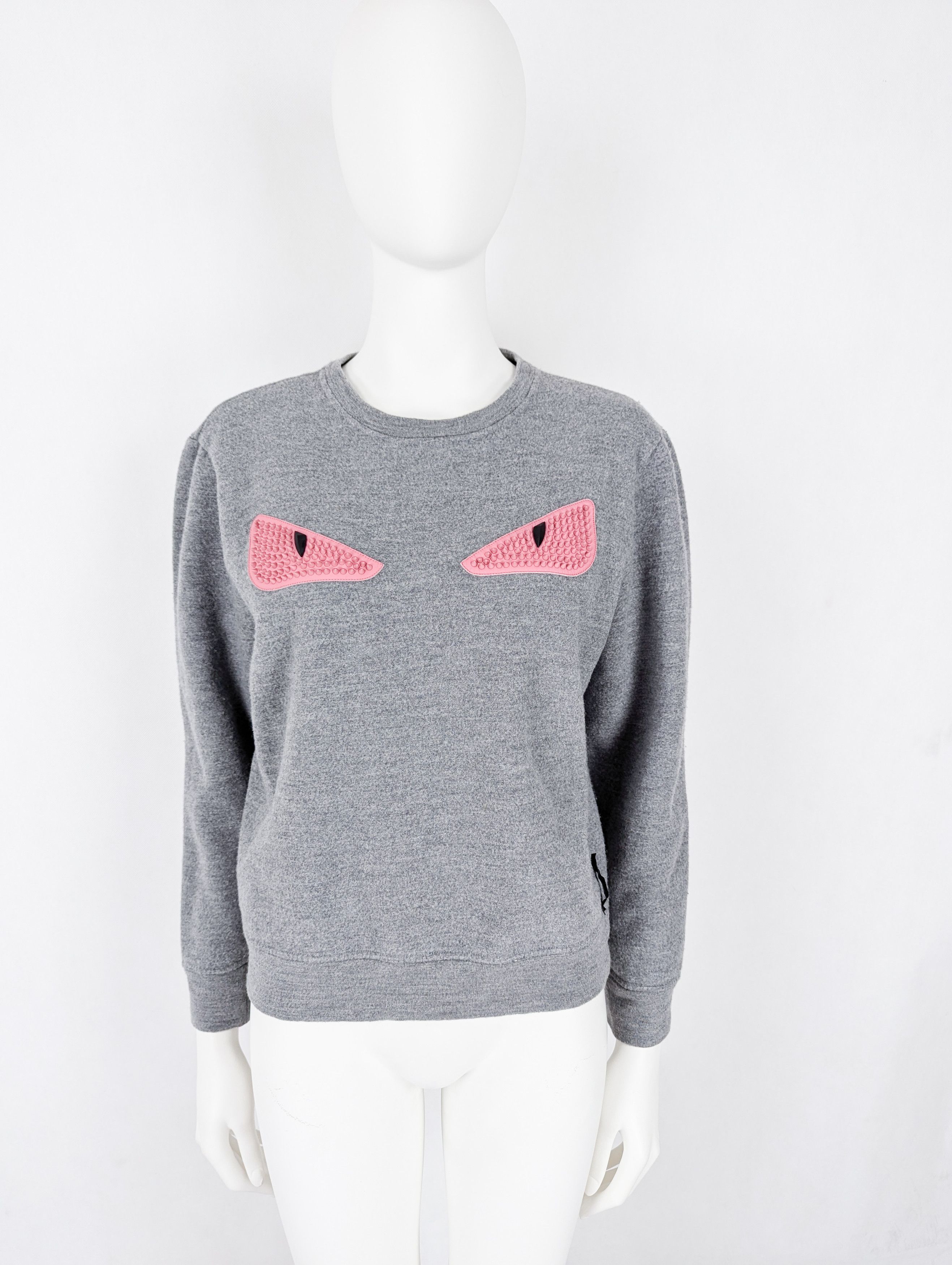 Fendi Fendi bugs eye grey pink studded sweatshirt iconic monster Size XL / US 12-14 / IT 48-50 - 2 Thumbnail
