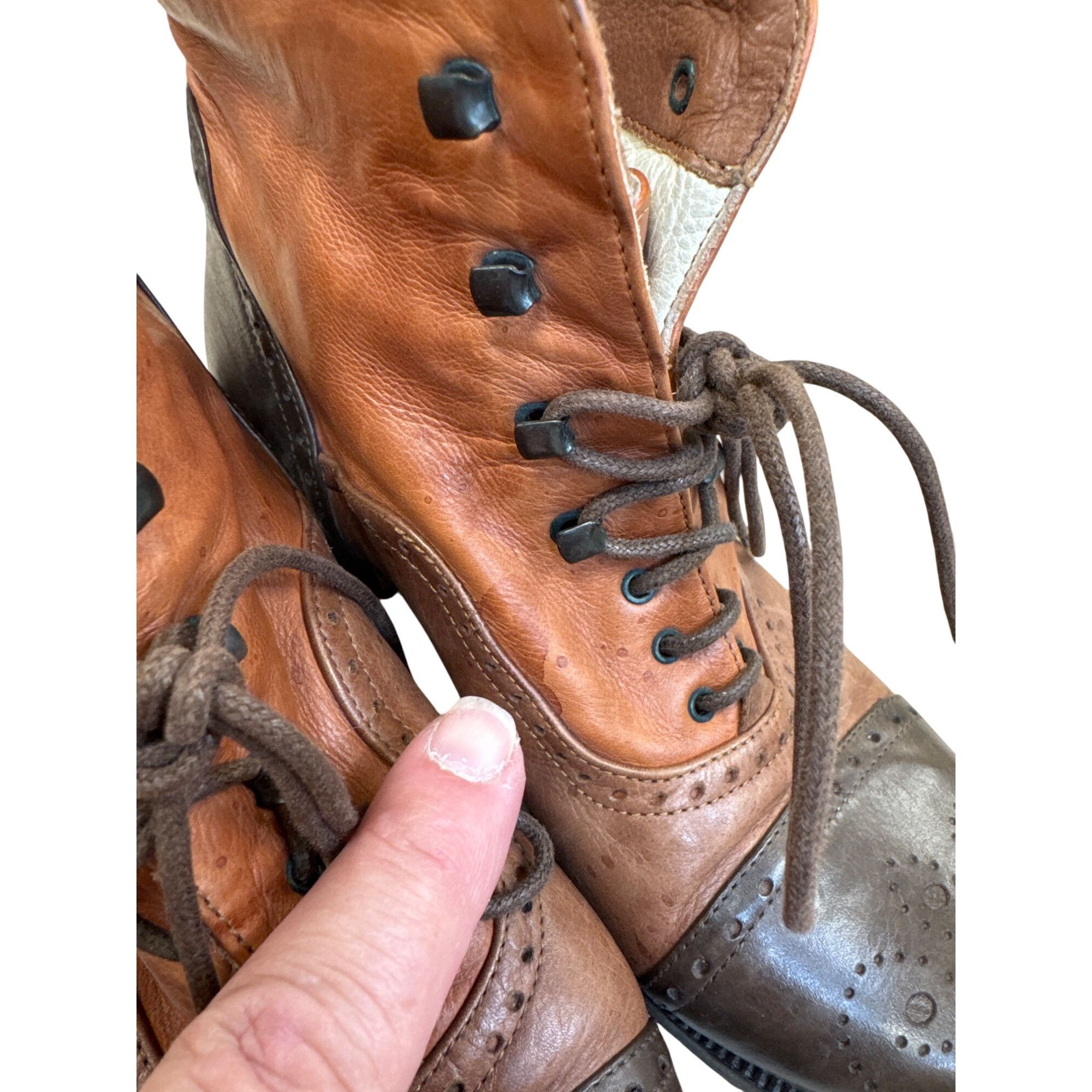 Other Tano Italian Made Womens Brown Leather Lace-Up Ankle Boots S Size US 6.5 / IT 36.5 - 6 Thumbnail