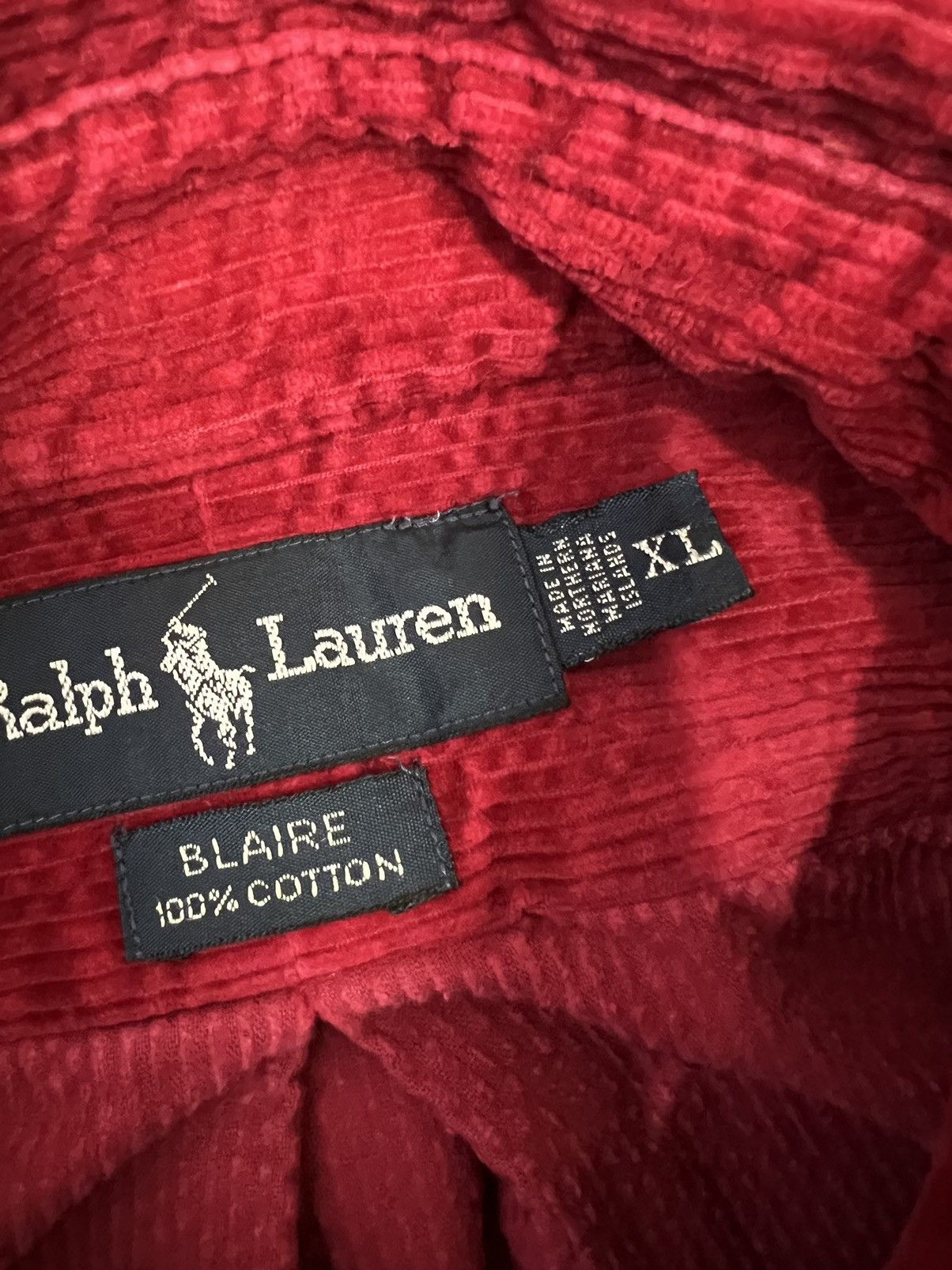 Polo Ralph Lauren Vintage Ralph Lauren Polo Bear Red Corduroy Shirt XL Size US XL / EU 56 / 4 - 7 Thumbnail