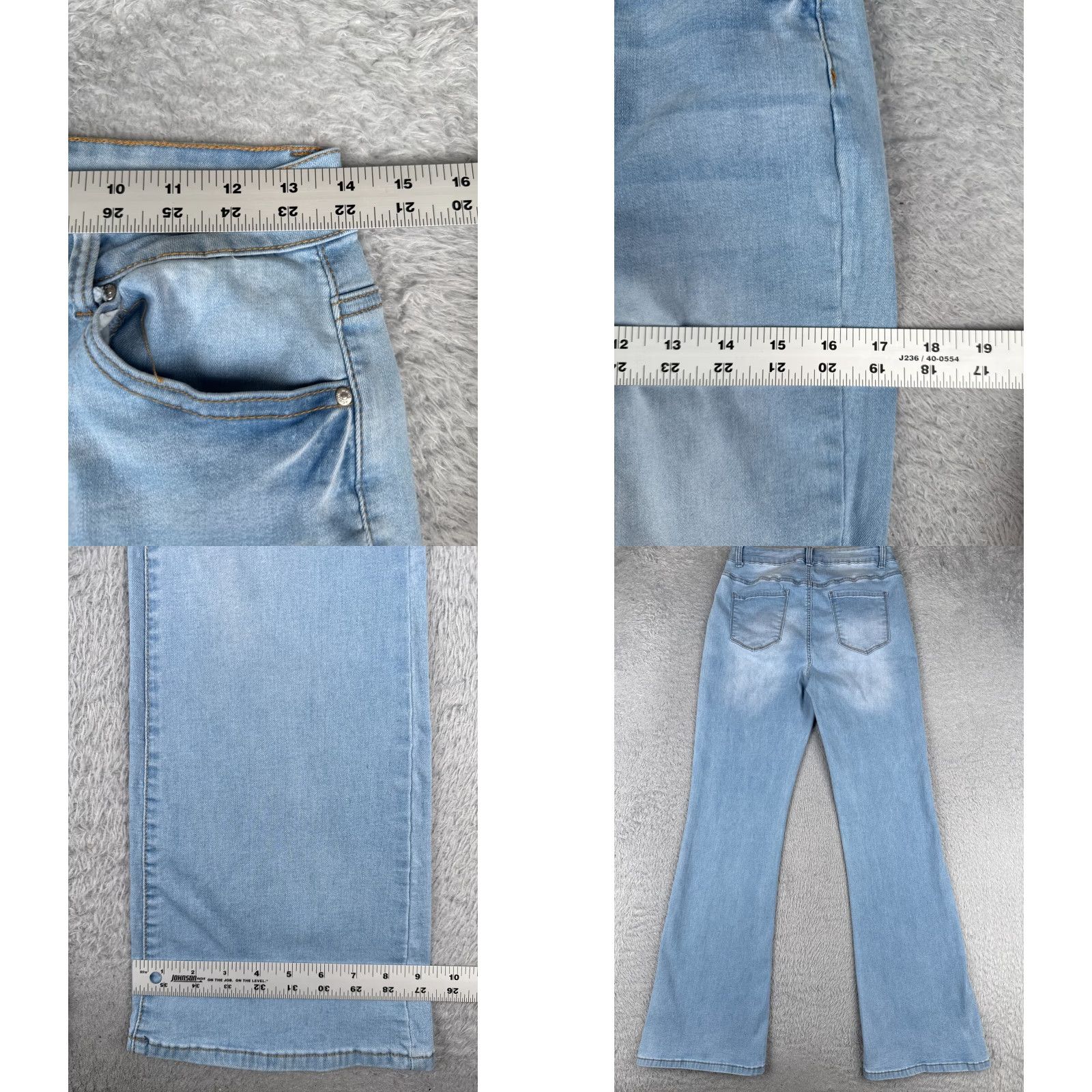 Vintage WAX JEAN Womens Jeans Flared Mid Rise Light Wash Denim 29x31 Juniors 13 Blue Cotton Blend Vintage: No Size 34" / US 12 / IT 48 - 9 Thumbnail