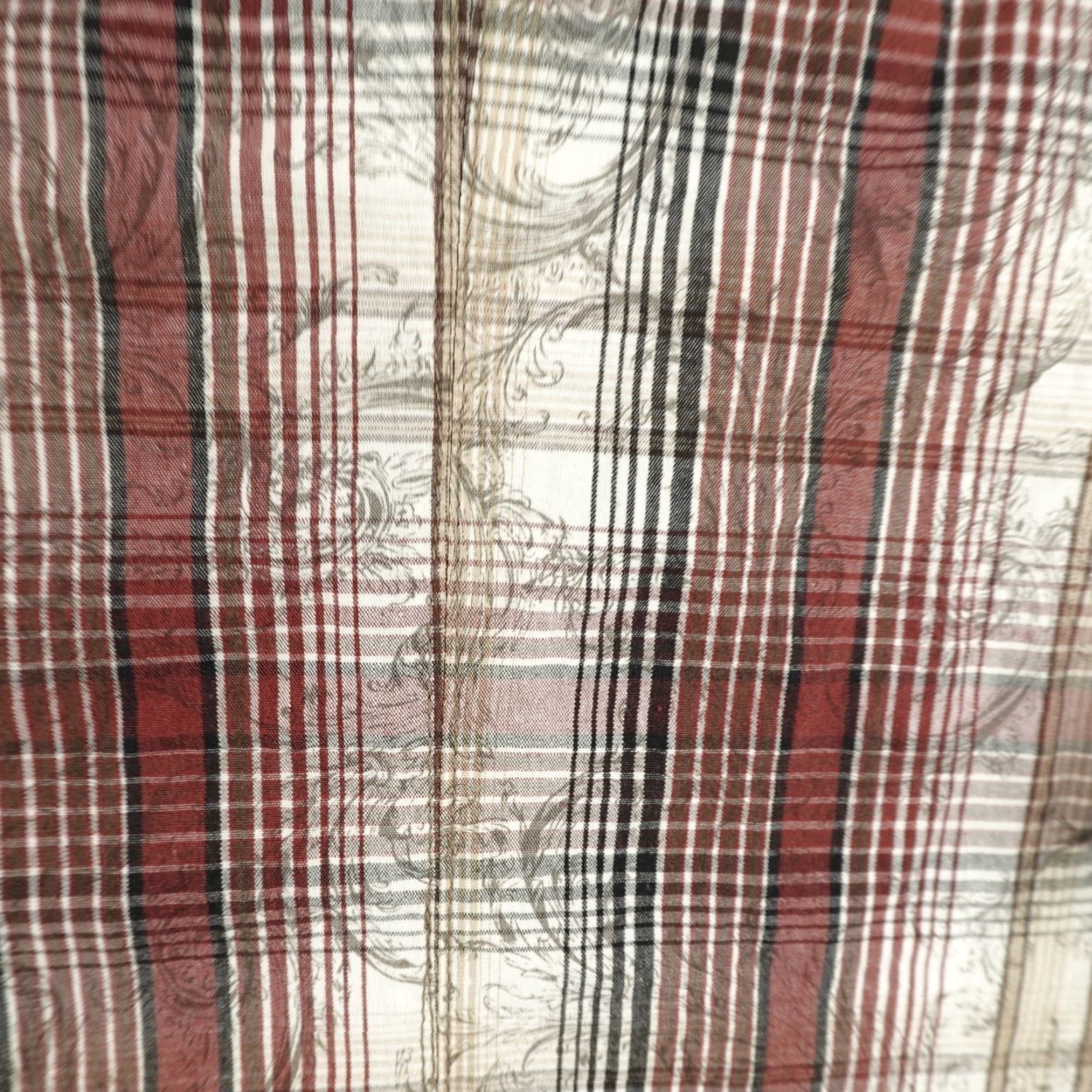 Wrangler VINTAGE Wrangler Shirt Mens Medium Red Beige Plaid Paisley Retro Western Pearl Snap Size US M / EU 48-50 / 2 - 5 Thumbnail