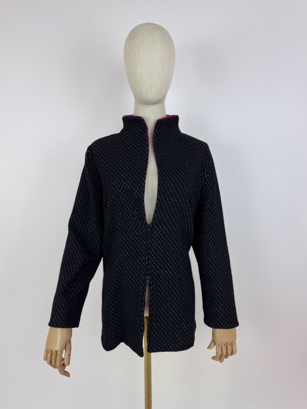Annikki Karvinen × Designer × Handmade ANNIKKI KARVINEN Wool Zipper Cardigan Blazer Jacket Handmade Size L / US 10 / IT 46 - 1 Thumbnail