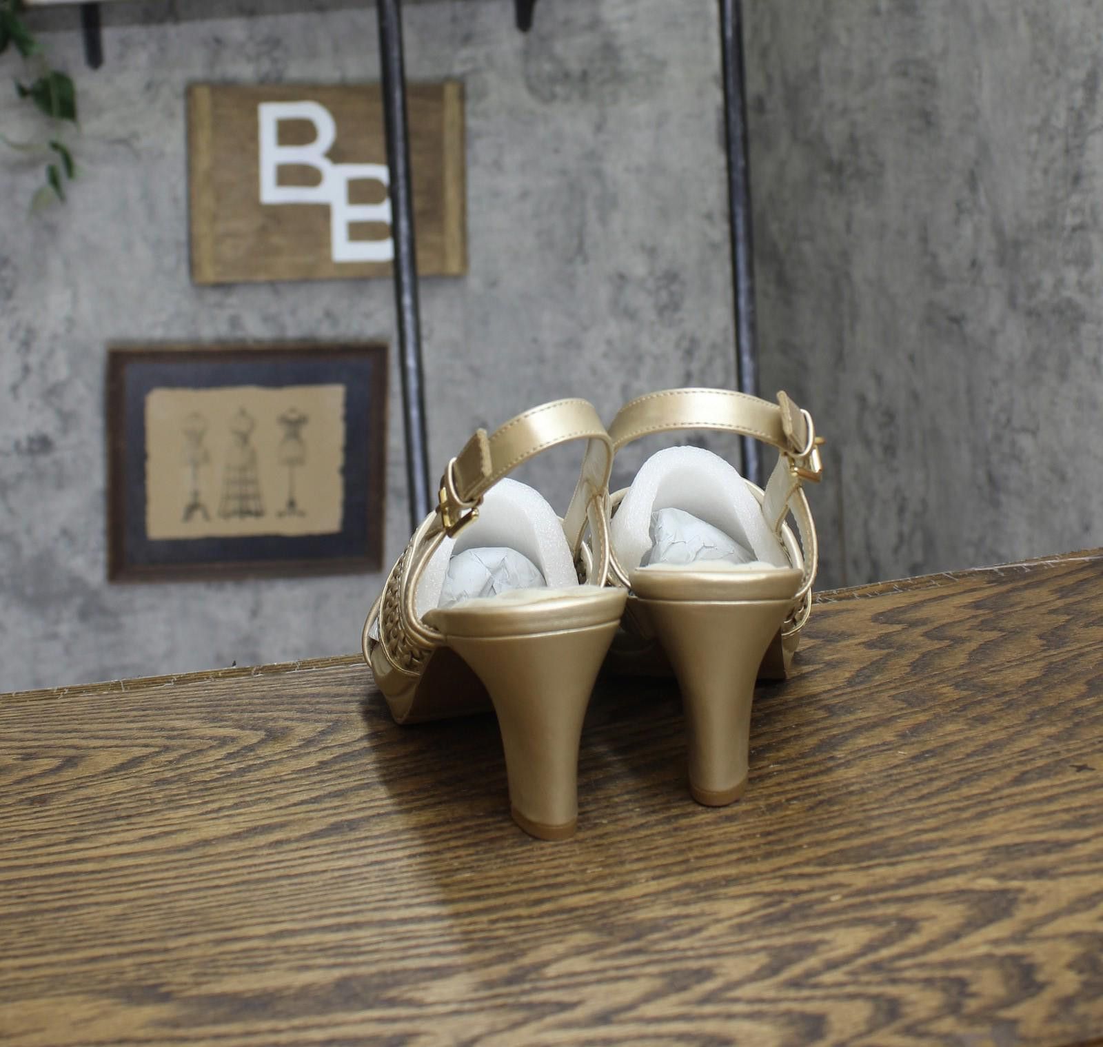 Other Nwt Easy Street Heeled Sandal Heels Sol Champagne Gold 8.5w Size US 8.5 / IT 38.5 - 4 Thumbnail
