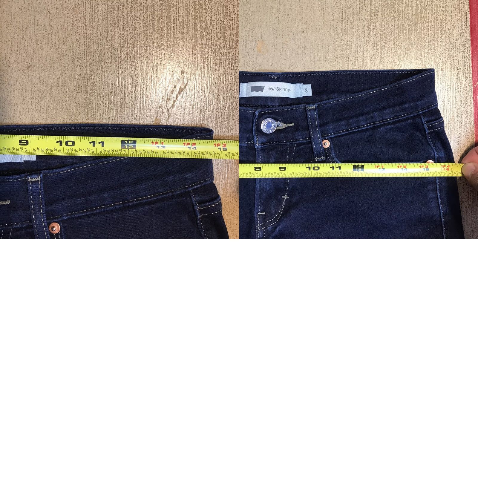 Denime Levis 524 Skinny Cut Off Mini Short Booty Blue Denim Shorts Womens Tag 3 X 2 Ins Size 26" / US 2 / IT 38 - 9 Thumbnail